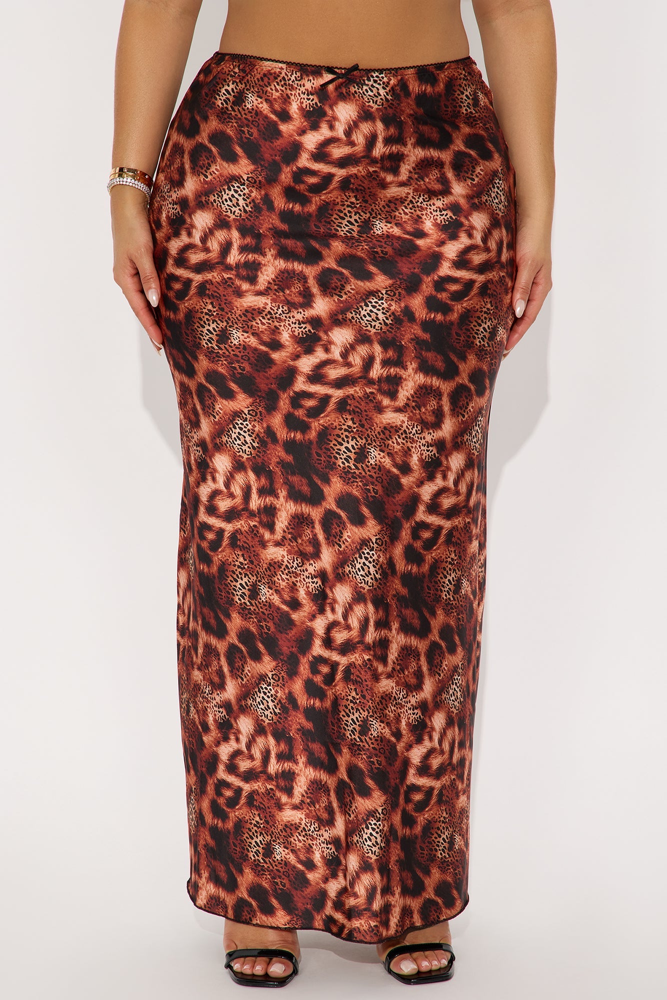Don't Be Tempted Leopard Satin Maxi Skirt - Leopard