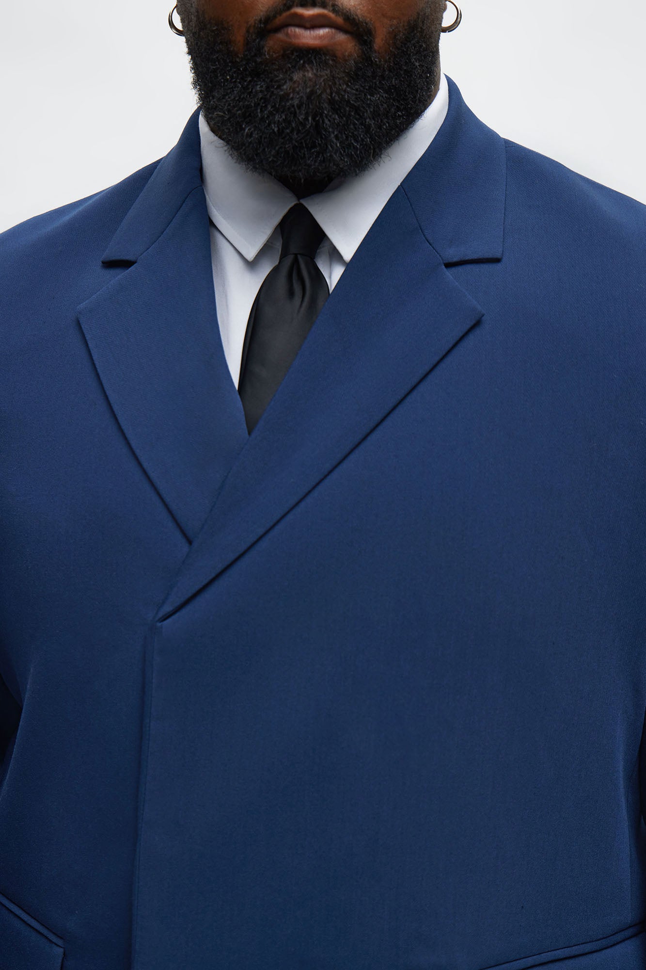 Ronan Cropped Double Breasted Blazer - Navy