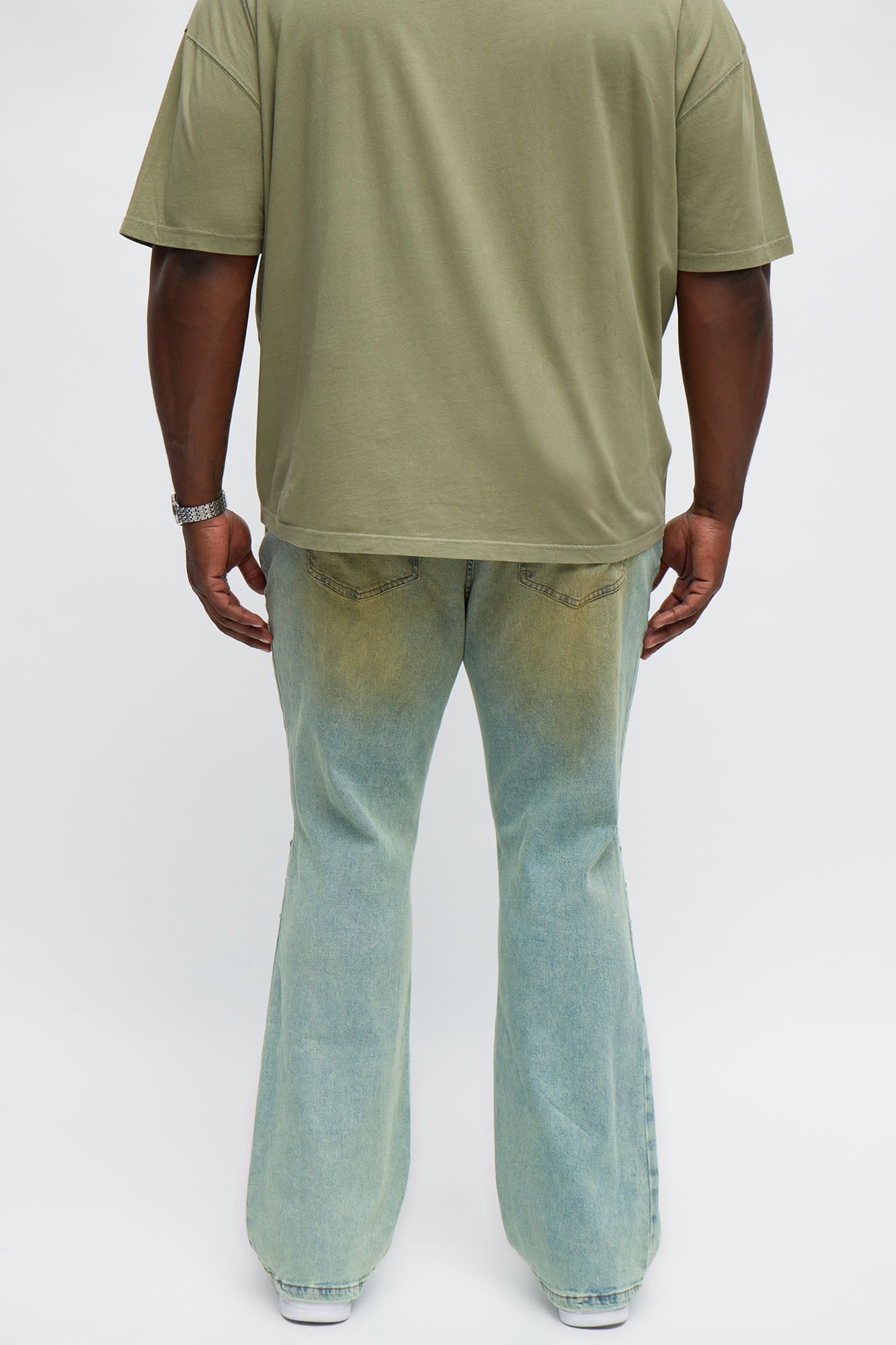 Stacked Skinny Flare Star Of The Show Studded Jean - Vintage Blue Wash