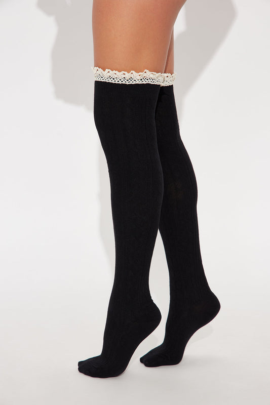 Dolly Knee High Socks - Black/combo