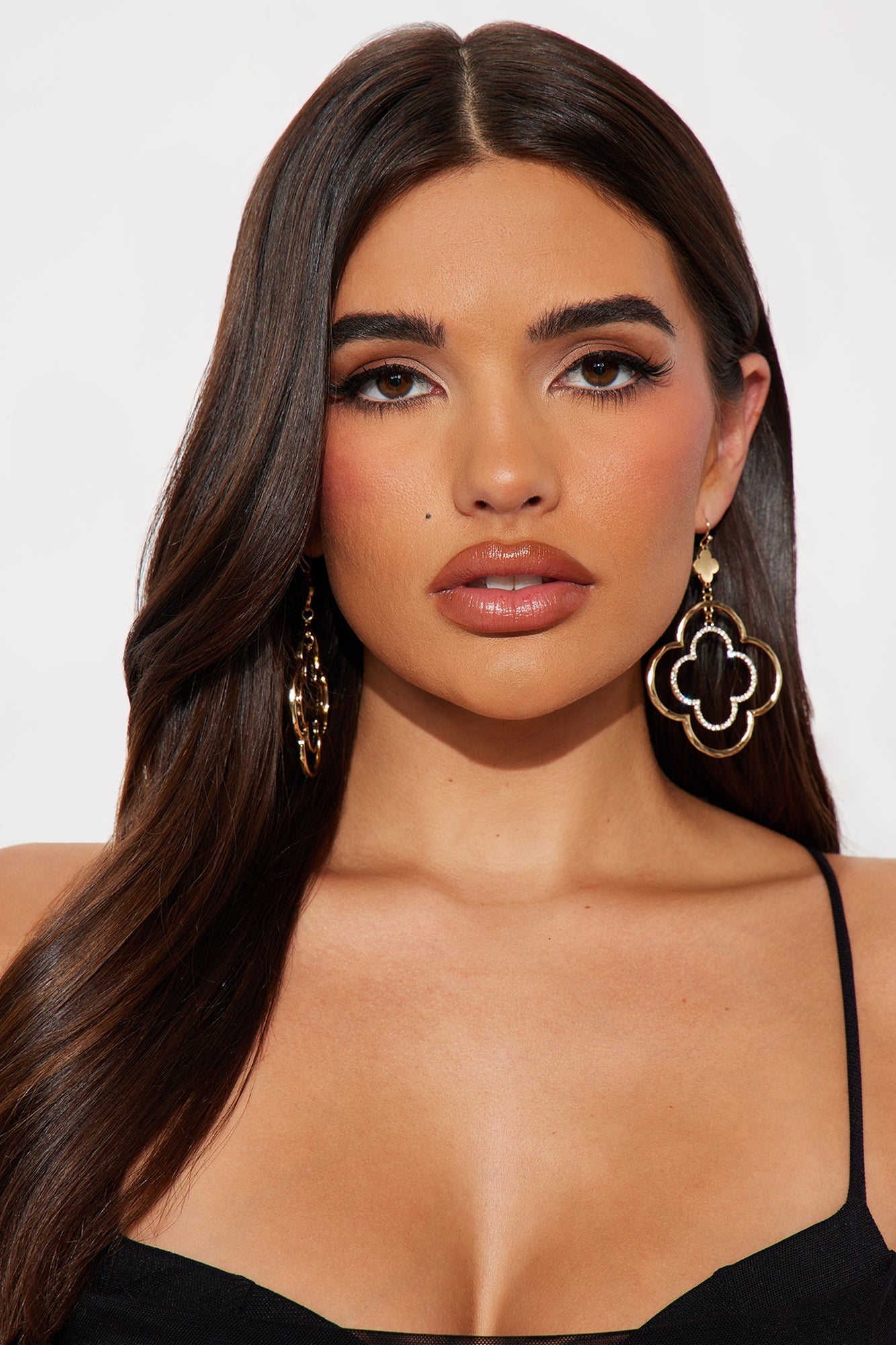 Double Luck Clover Drop Earrings - Gold