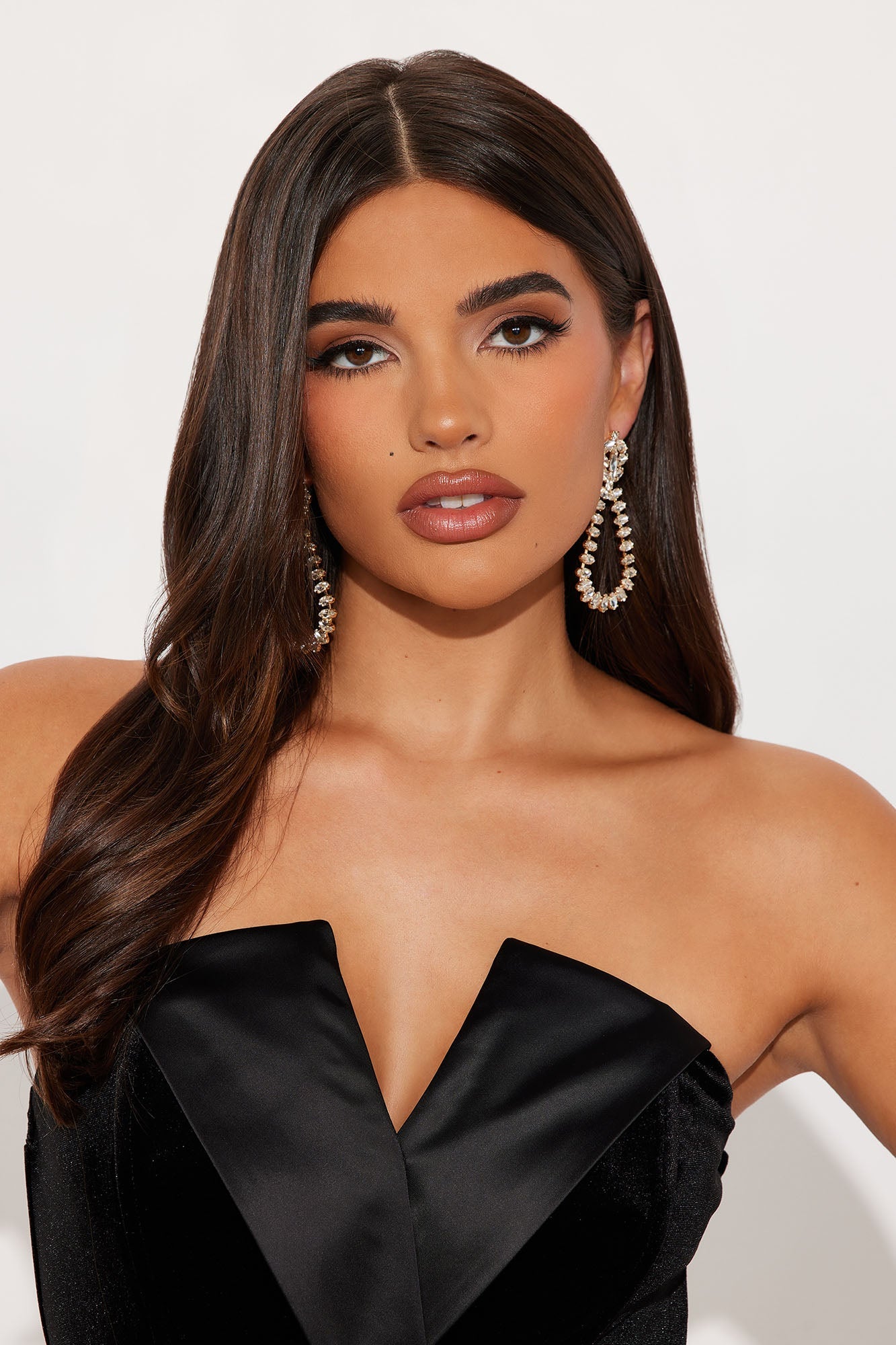 Silent Night Shine Statement Drop Earrings - Gold