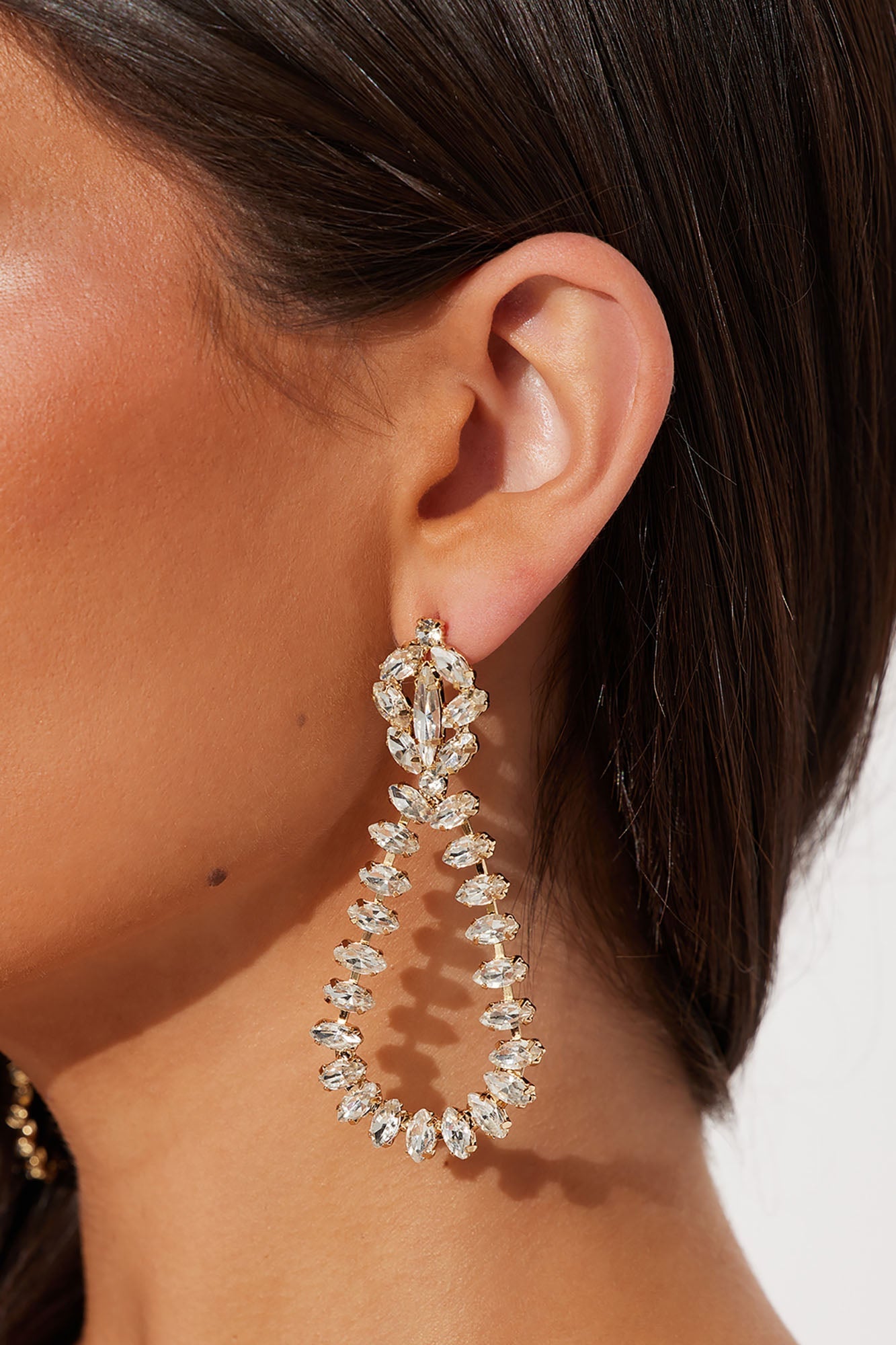 Silent Night Shine Statement Drop Earrings - Gold