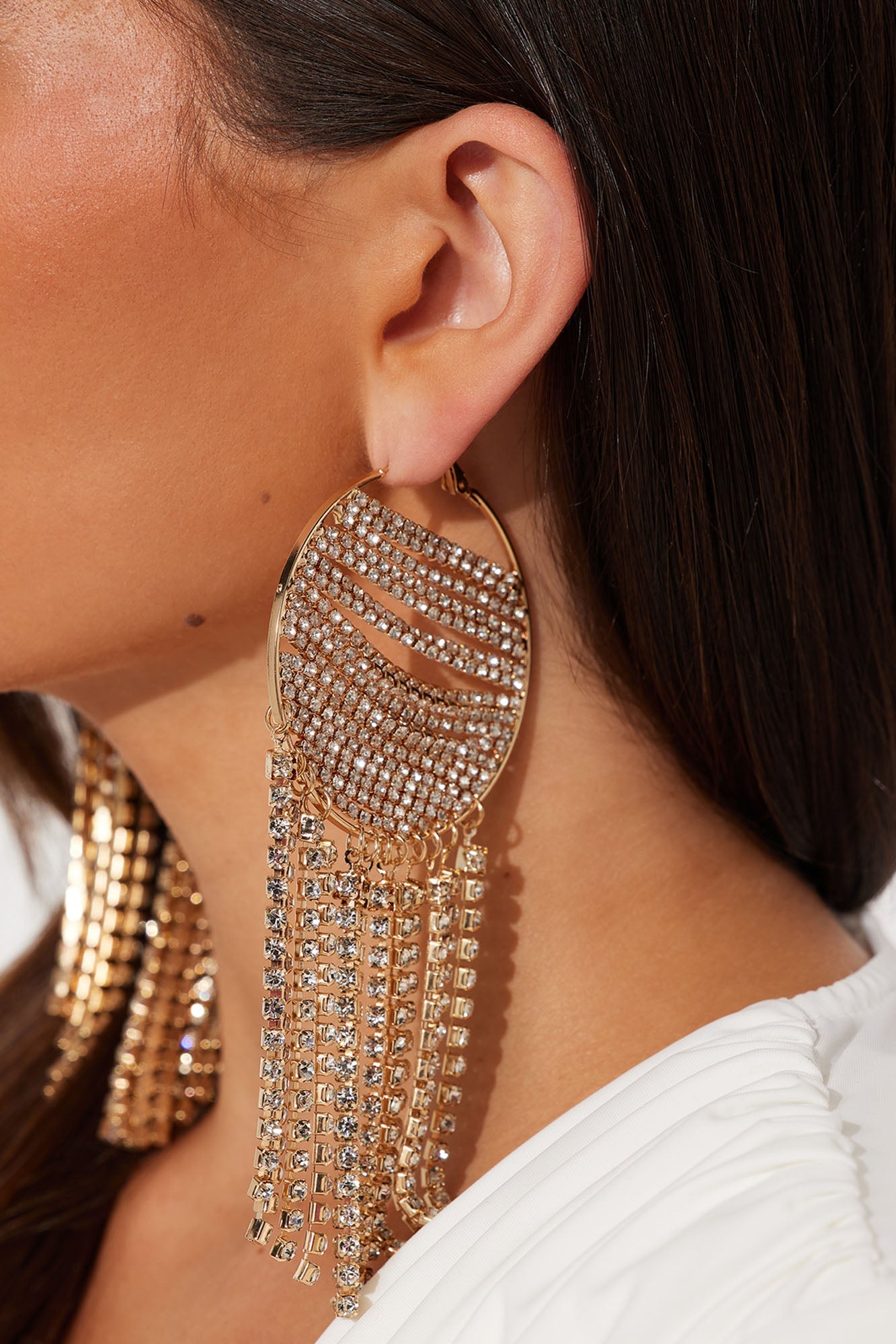 Disco Drip Statement Drop Earrings - Gold