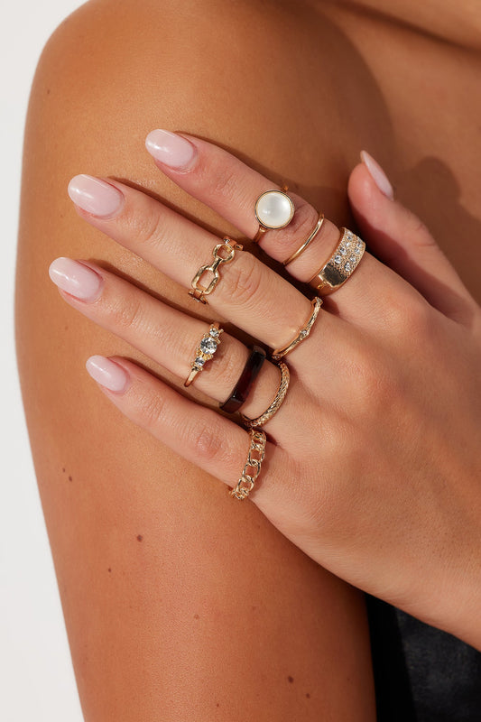 Stack 9 Piece Ring Set - Gold