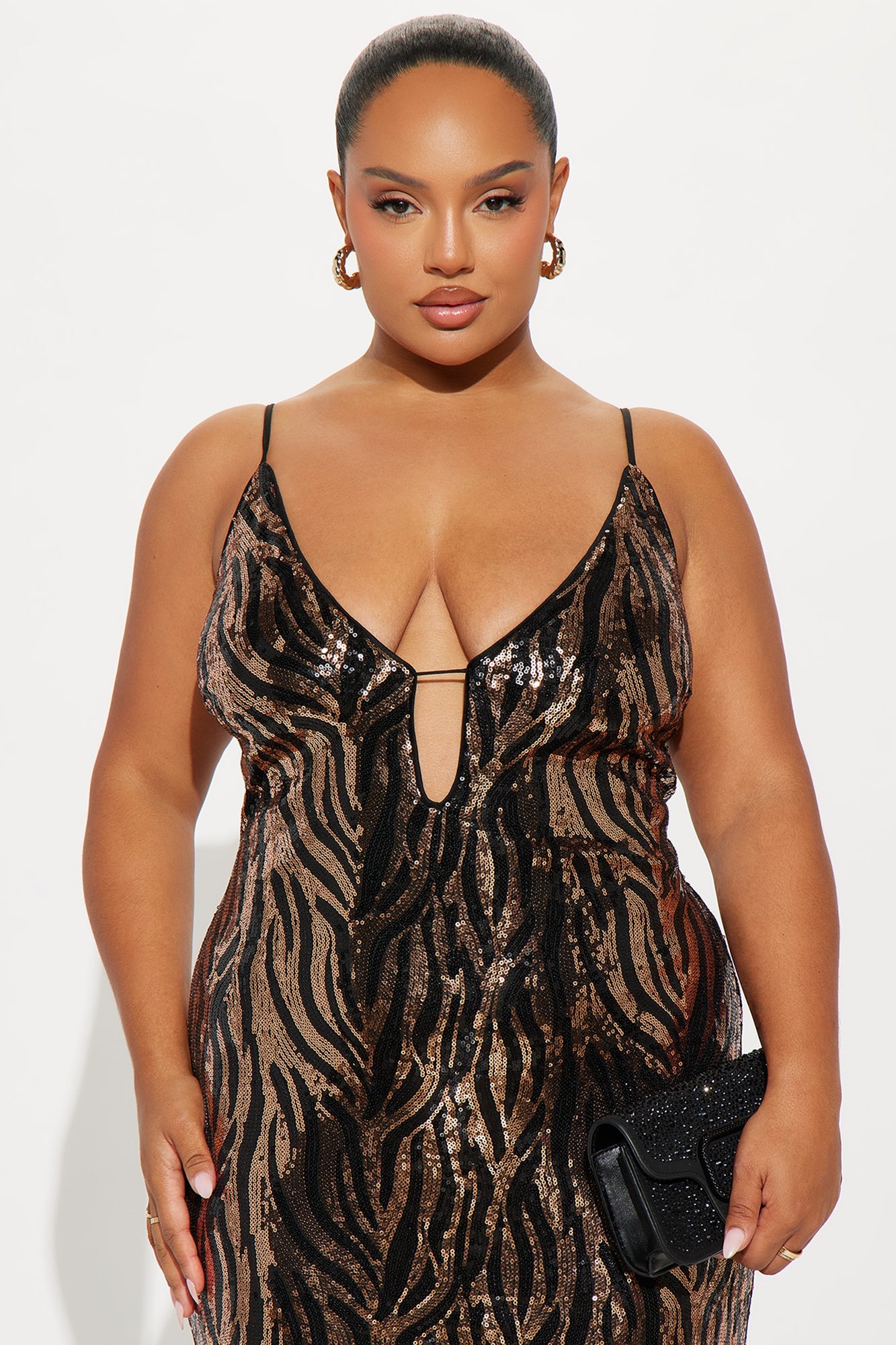 Still Falling Sequin Gown - Black/combo