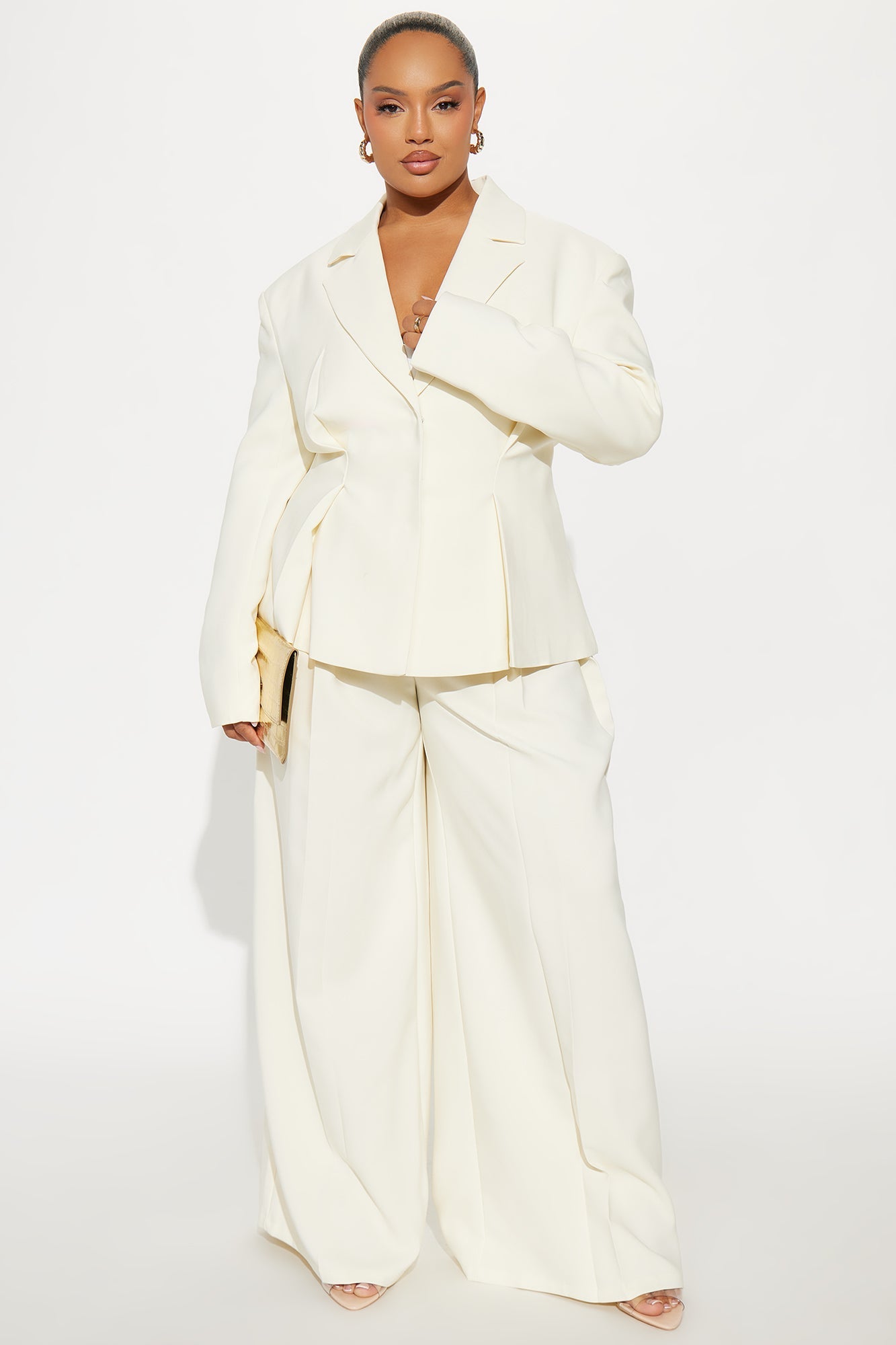 Luxe Living Pleated Trouser Pant 32″ - Ivory