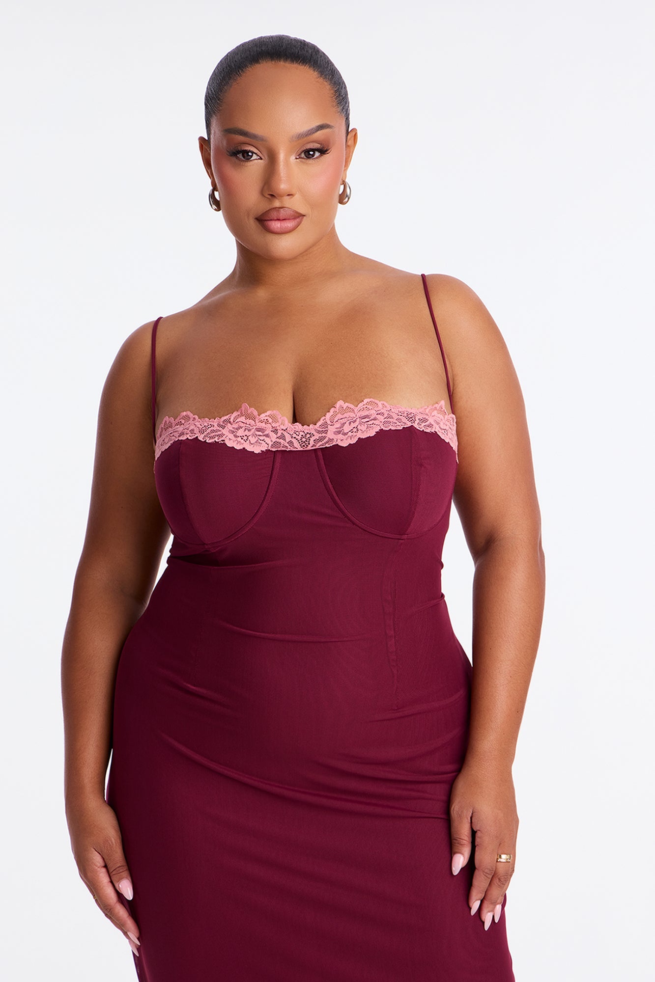 Colette Mesh Maxi Dress - Plum