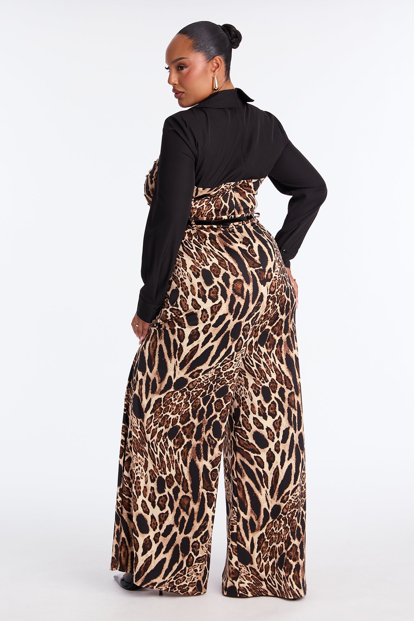 Baddie On The Loose Leopard Print Jumpsuit - Black/combo