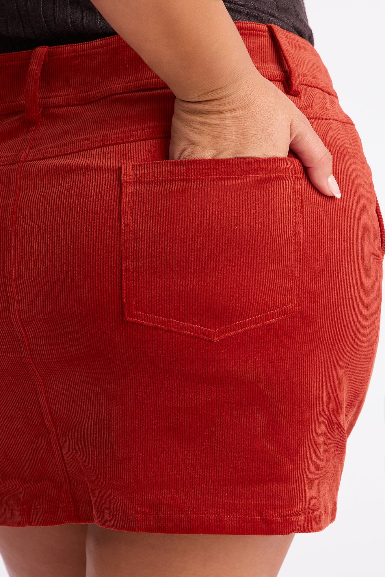 Piper Corduroy Mini Skirt - Rust