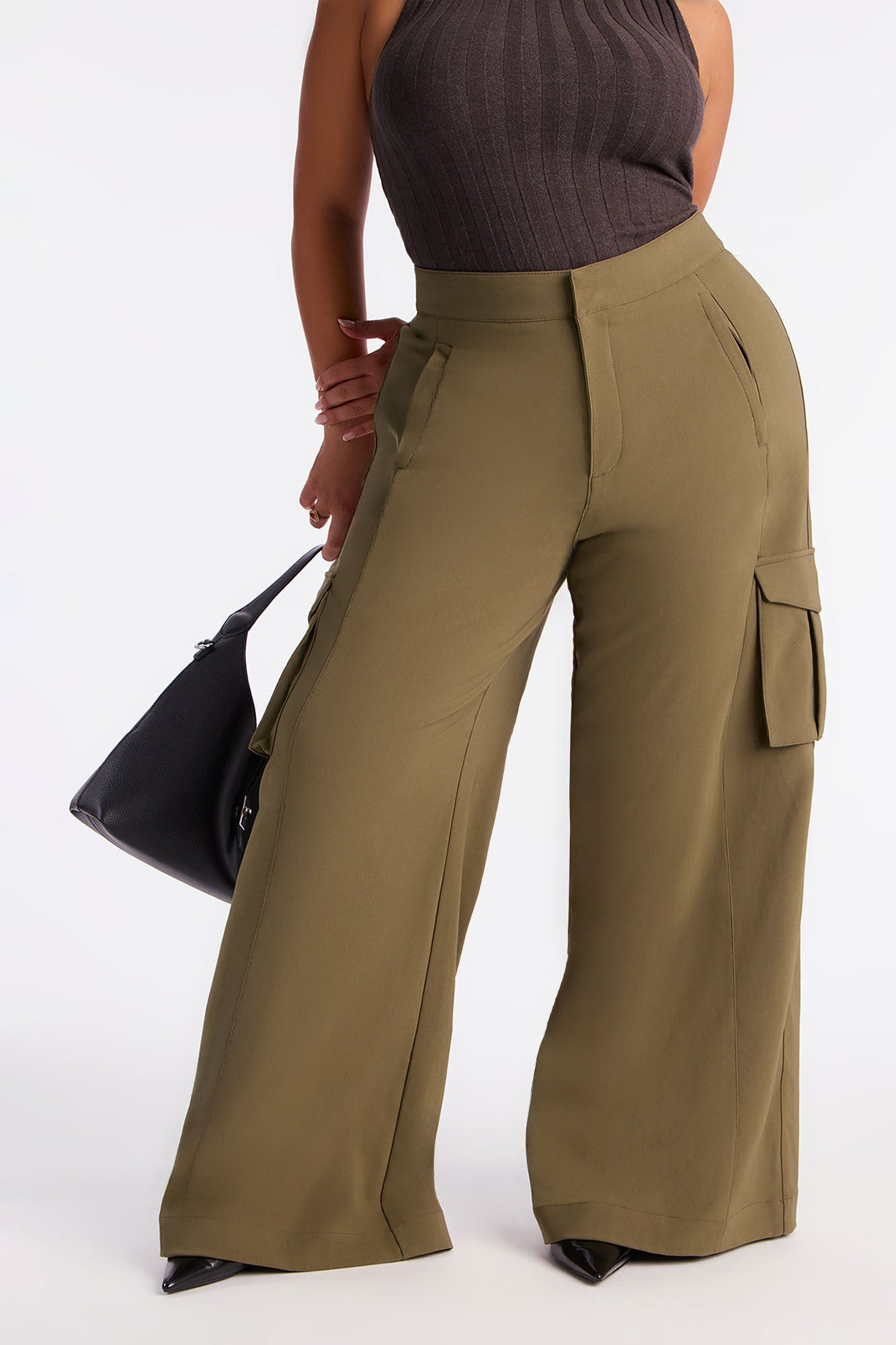 Rebel Heart Extreme Wide Leg Cargo Pant 32″ - Olive