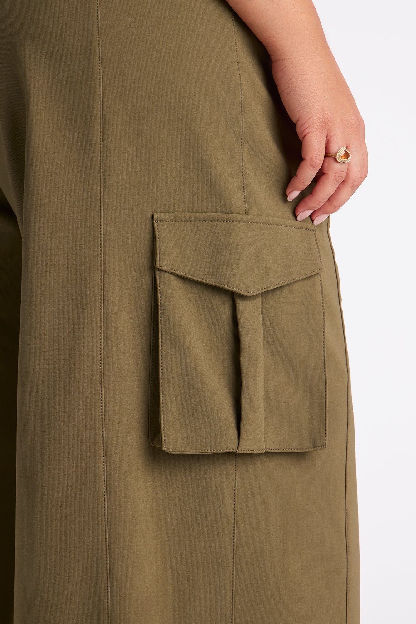 Rebel Heart Extreme Wide Leg Cargo Pant 32″ - Olive