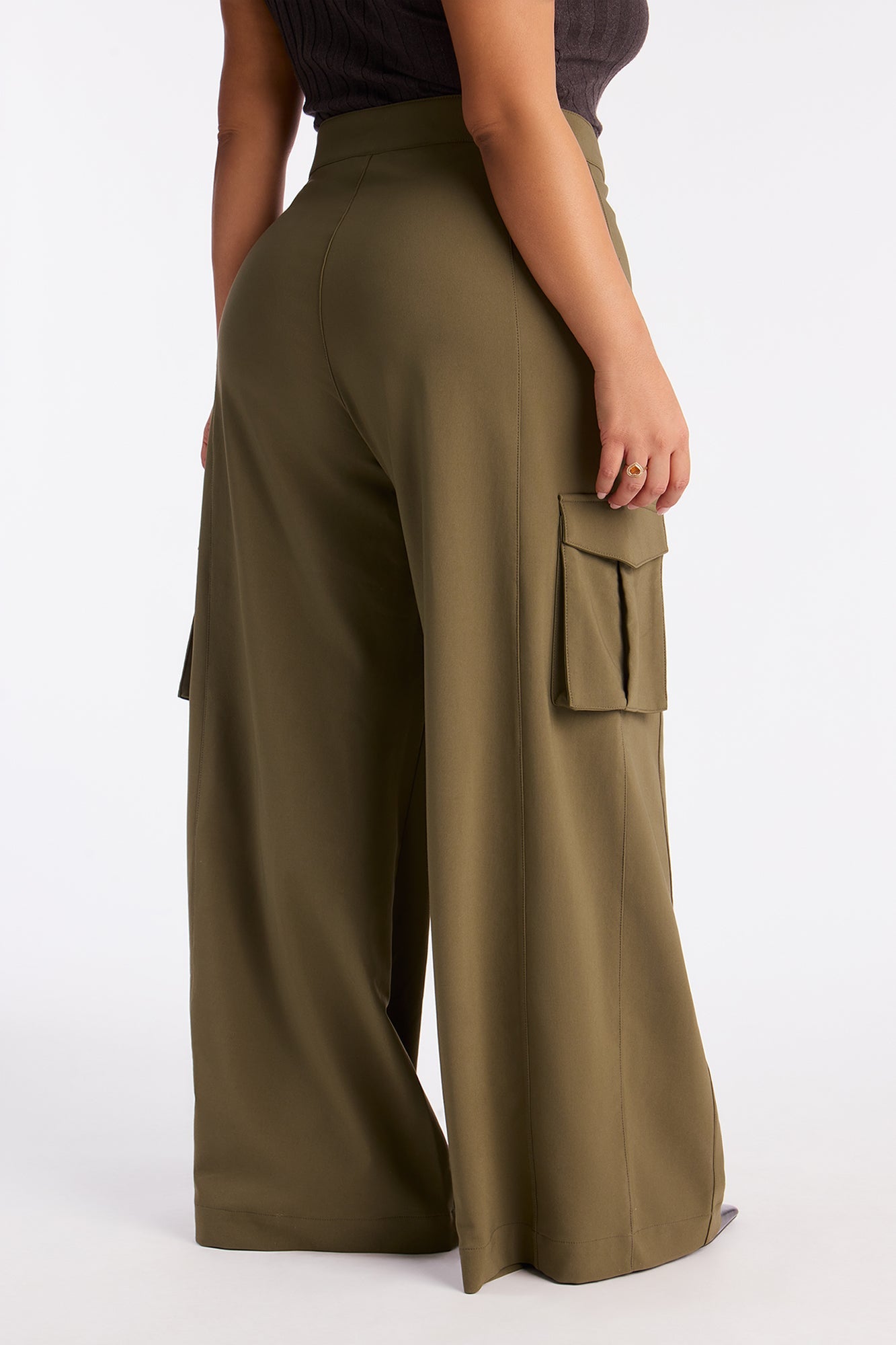 Rebel Heart Extreme Wide Leg Cargo Pant 32″ - Olive