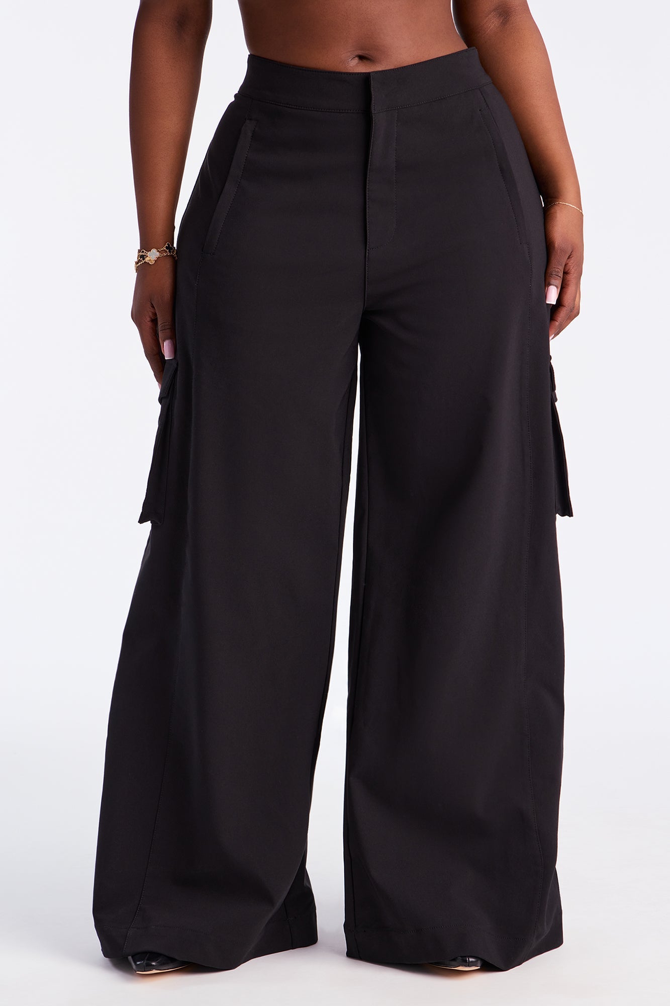 Rebel Heart Extreme Wide Leg Cargo Pant 32″ - Black