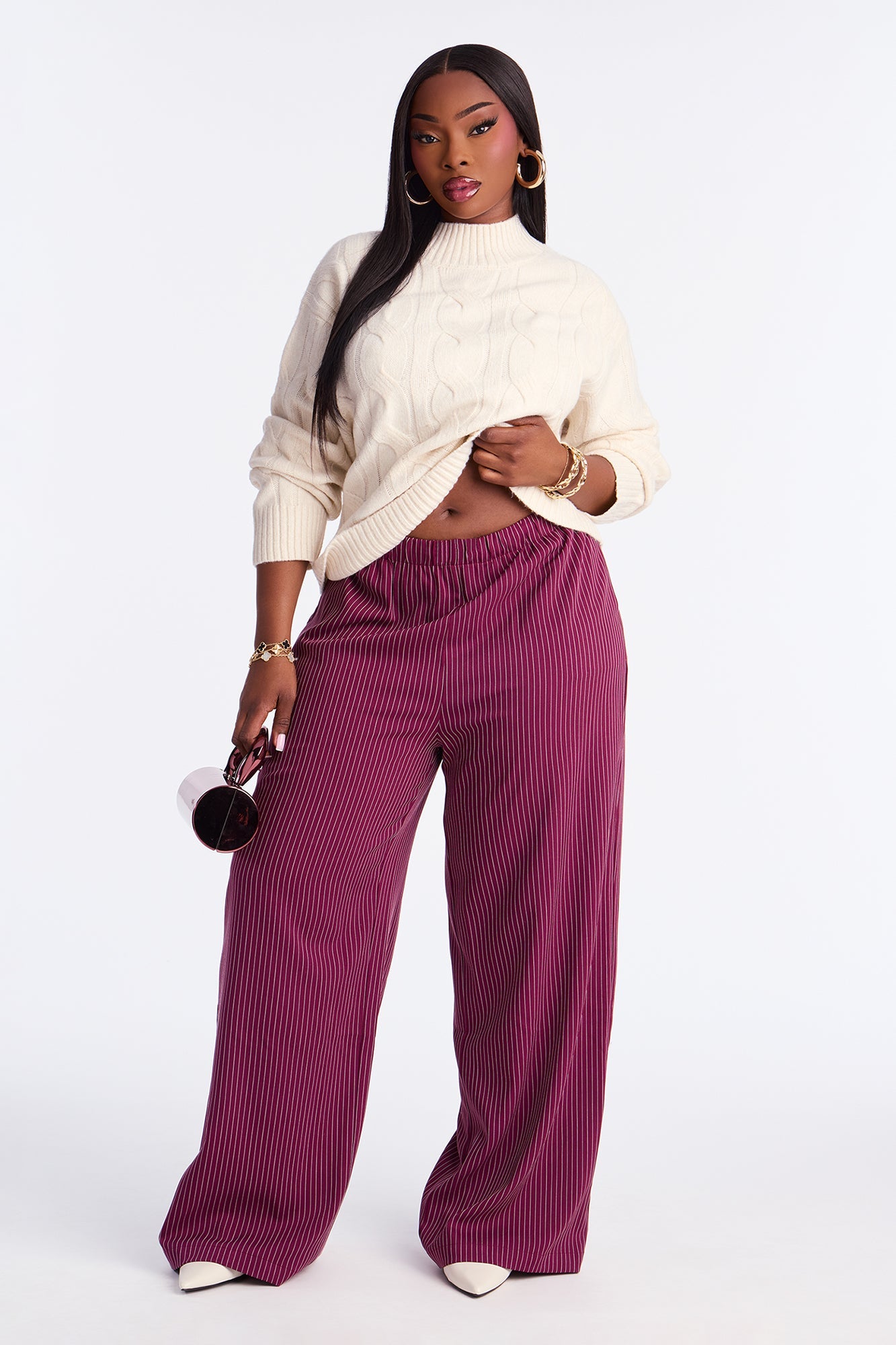 Cali Girl Cable Knit Sweater - Cream