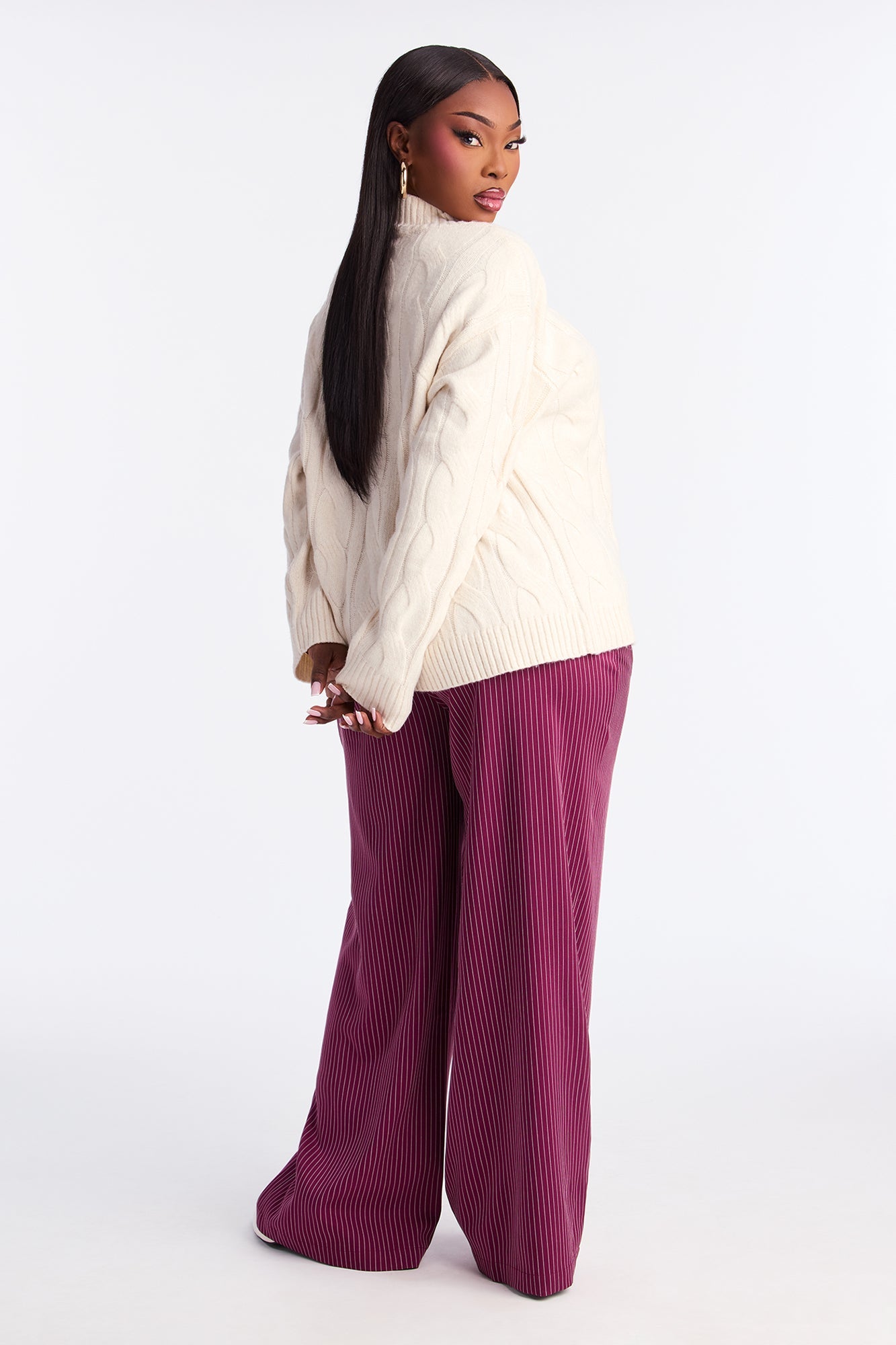 Cali Girl Cable Knit Sweater - Cream