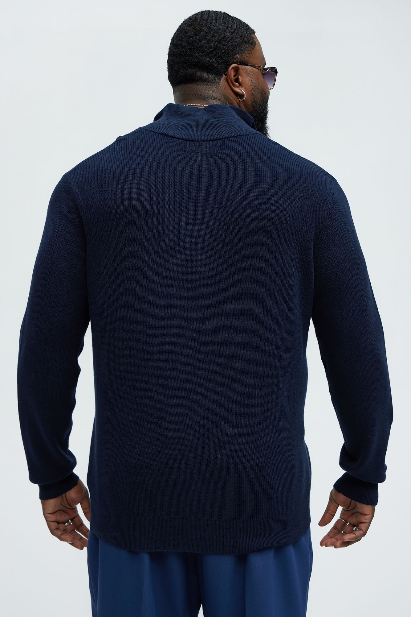 Shawn Quarter Zip Sweater - Navy