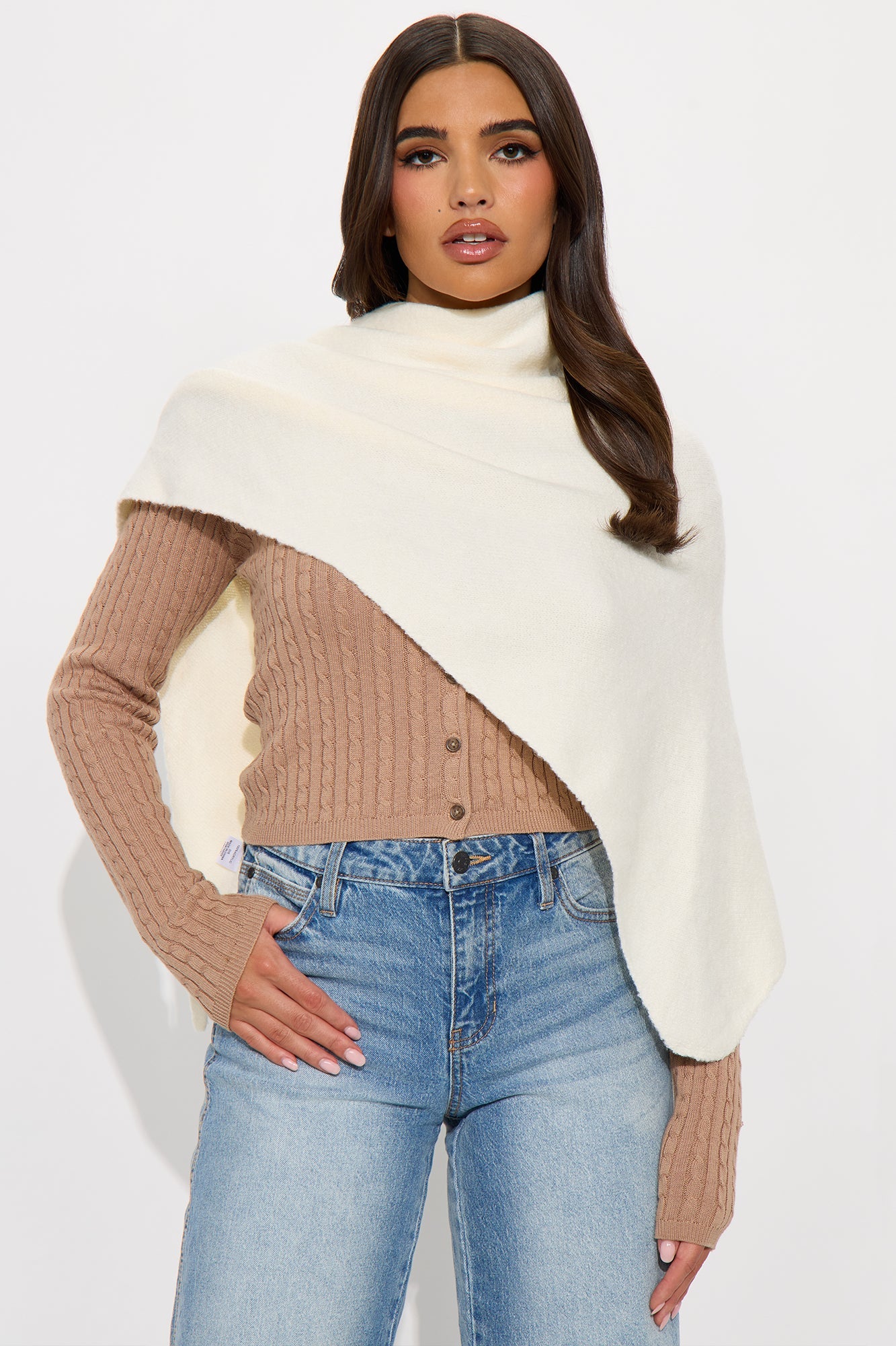 Harper Triangle Scarf - Ivory