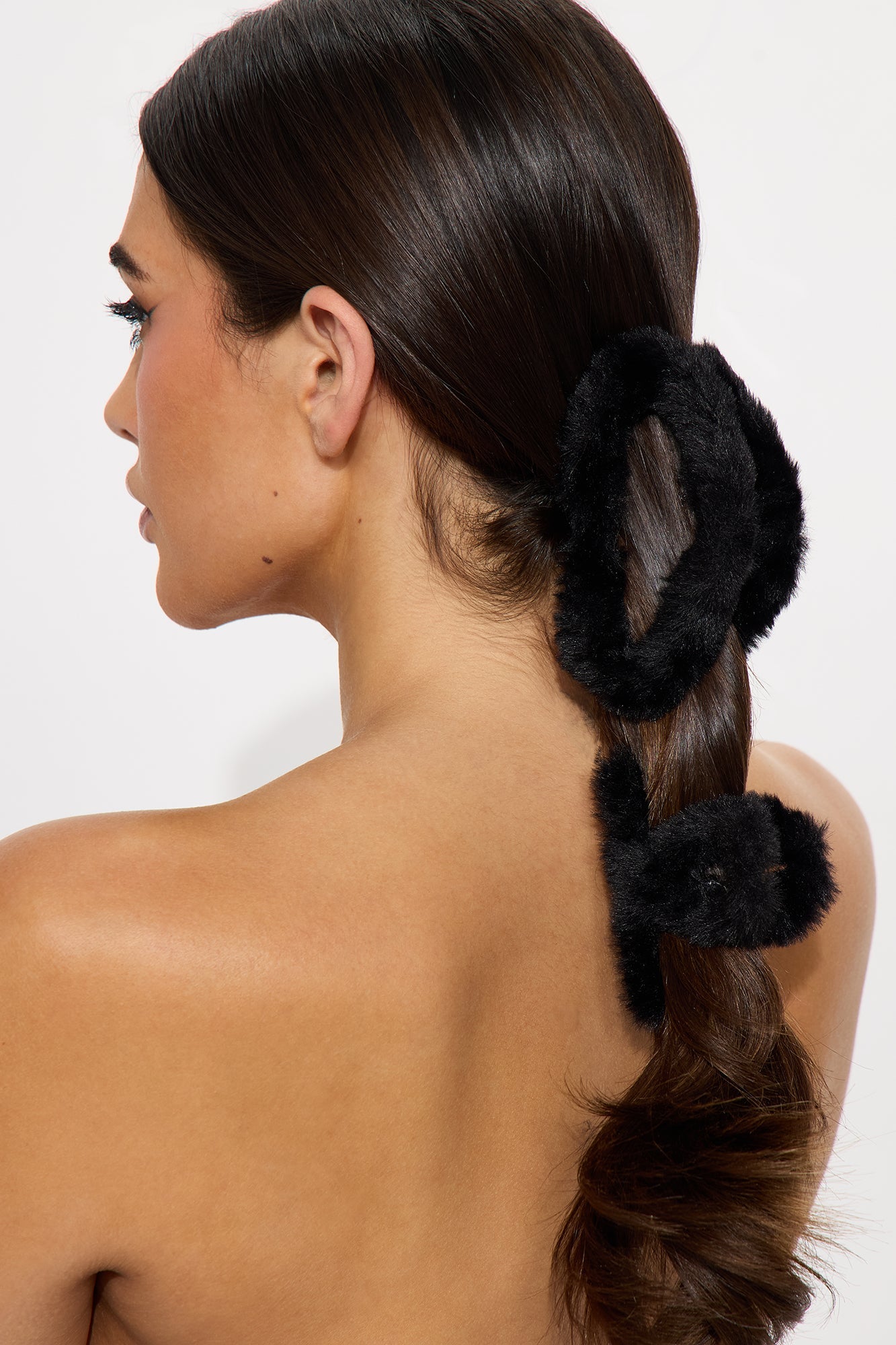 Wrapped In Fuzz Faux Fur 2 Piece Claw Clips - Black