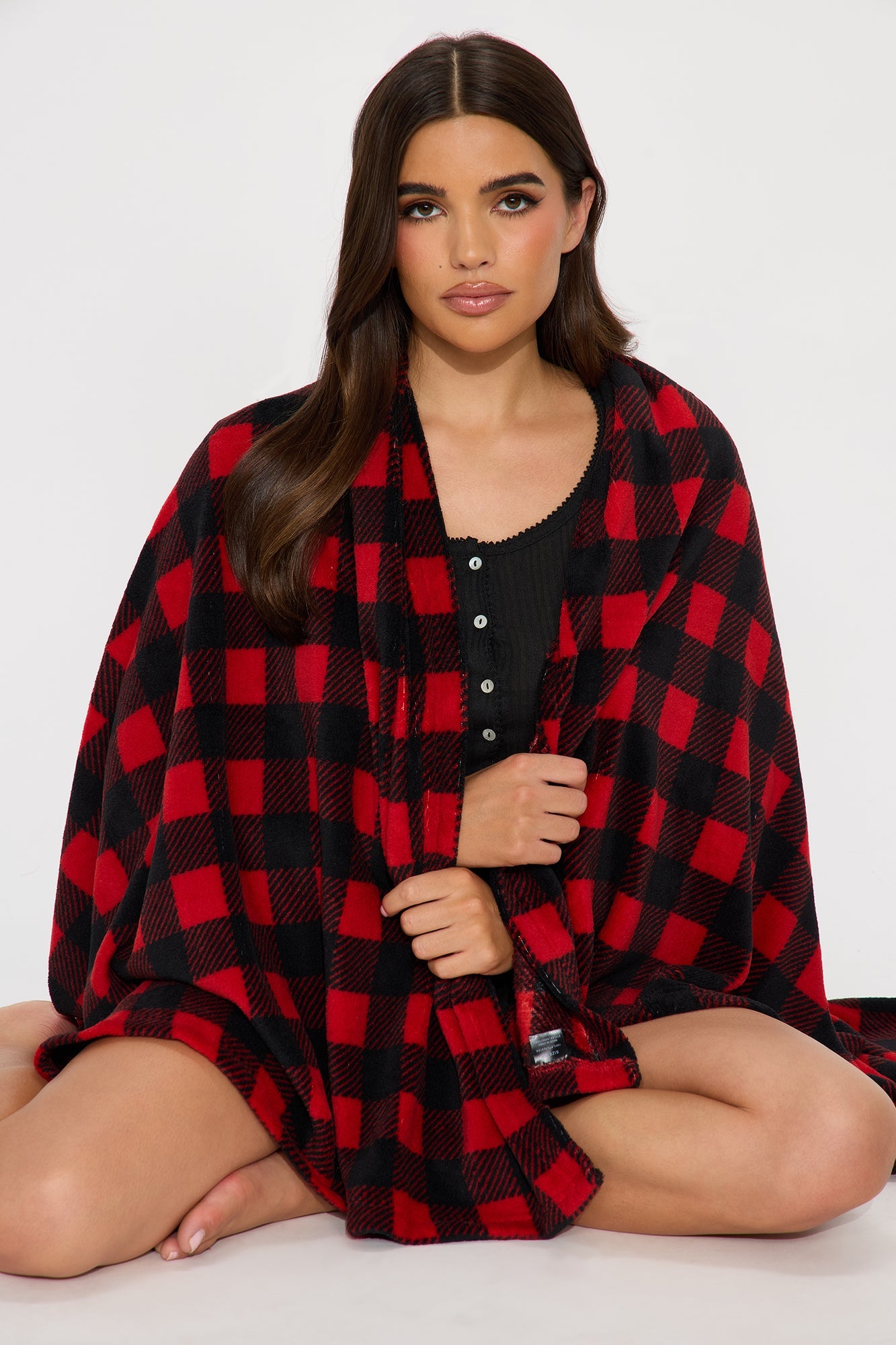 Always Cozy Plush Blanket - Black/Red