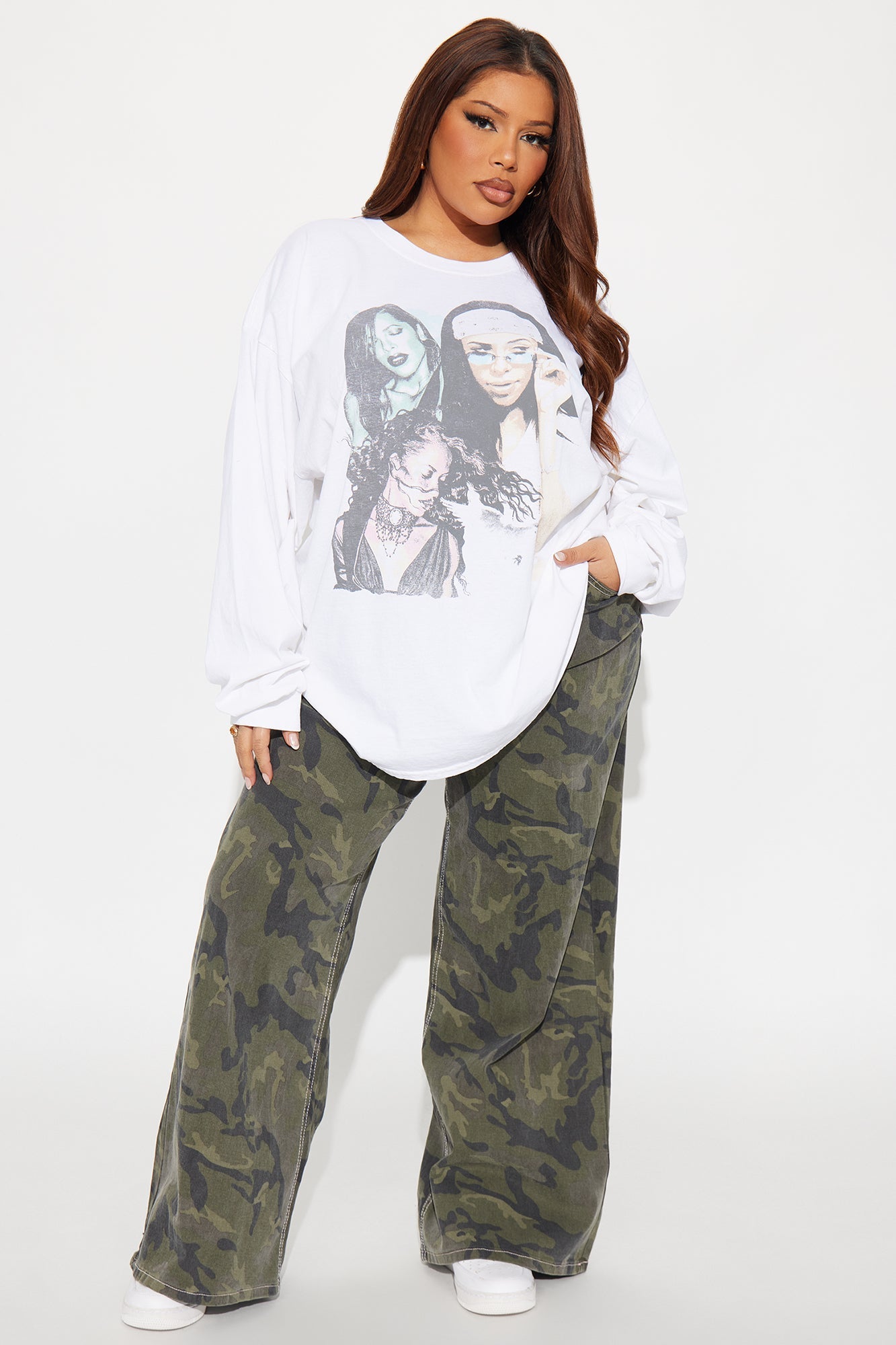 Remembering Aaliyah Oversize Washed Tee - Off White