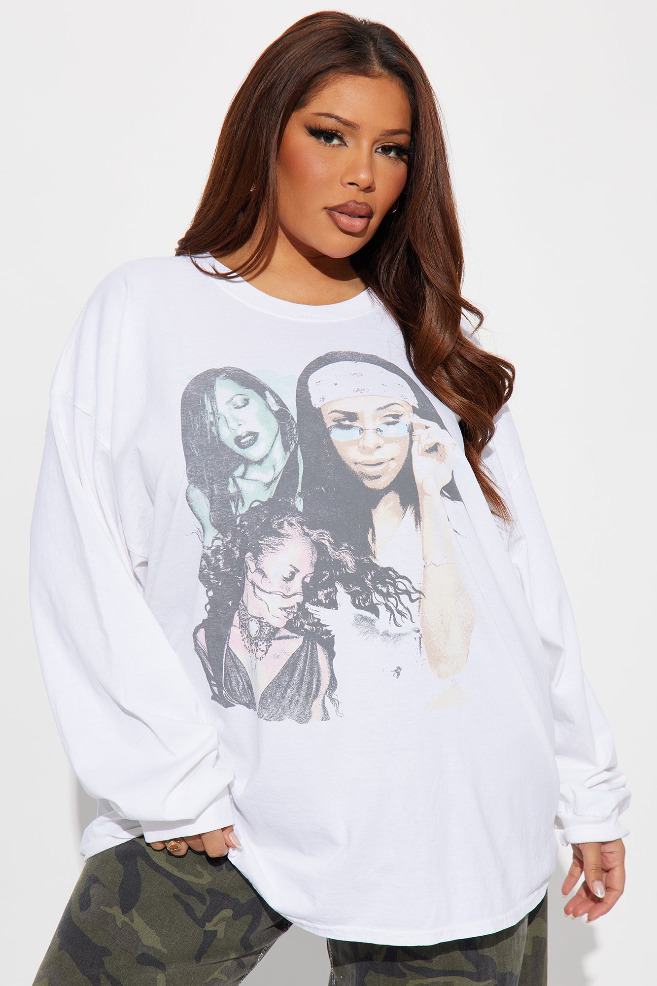 Remembering Aaliyah Oversize Washed Tee - Off White