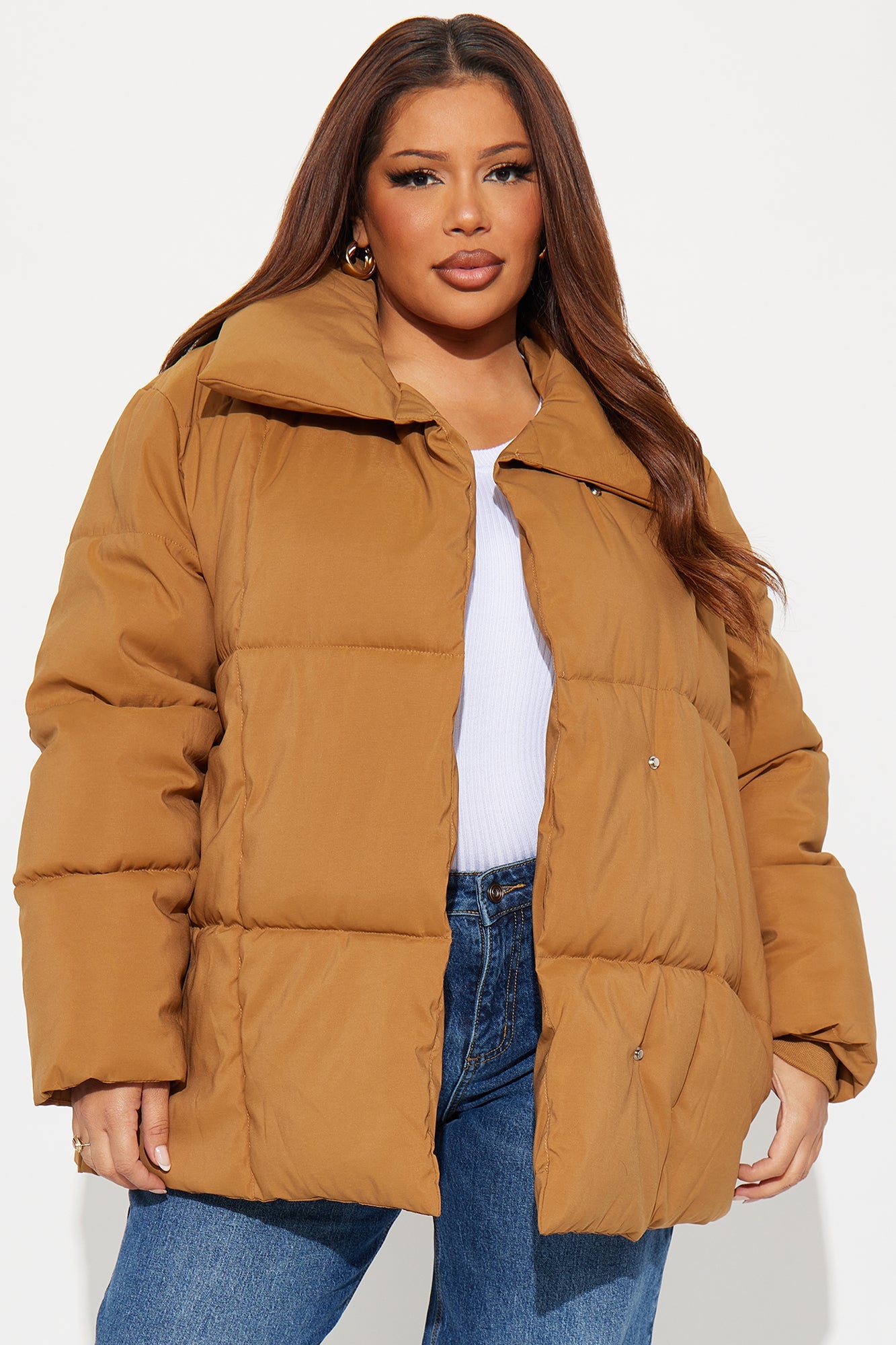 Mellow Mood Puffer Jacket - Camel