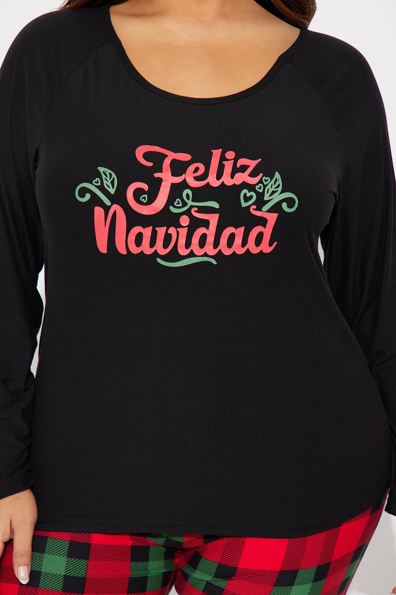 Feliz Navidad Matching Family Long Sleeve PJ Jogger Set - Black/combo