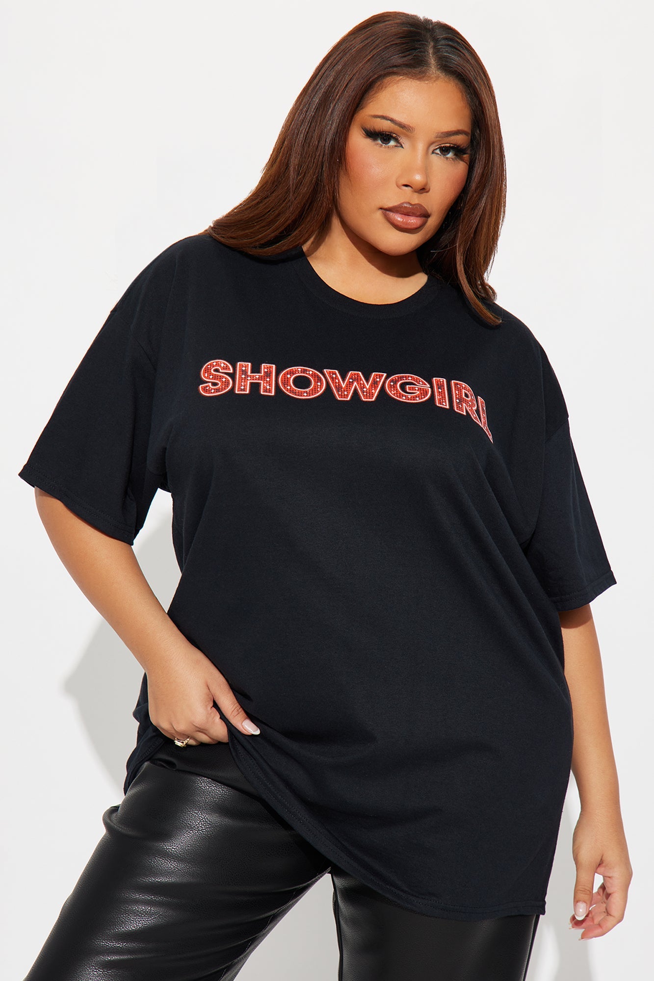 Showgirl Oversized Tee - Black