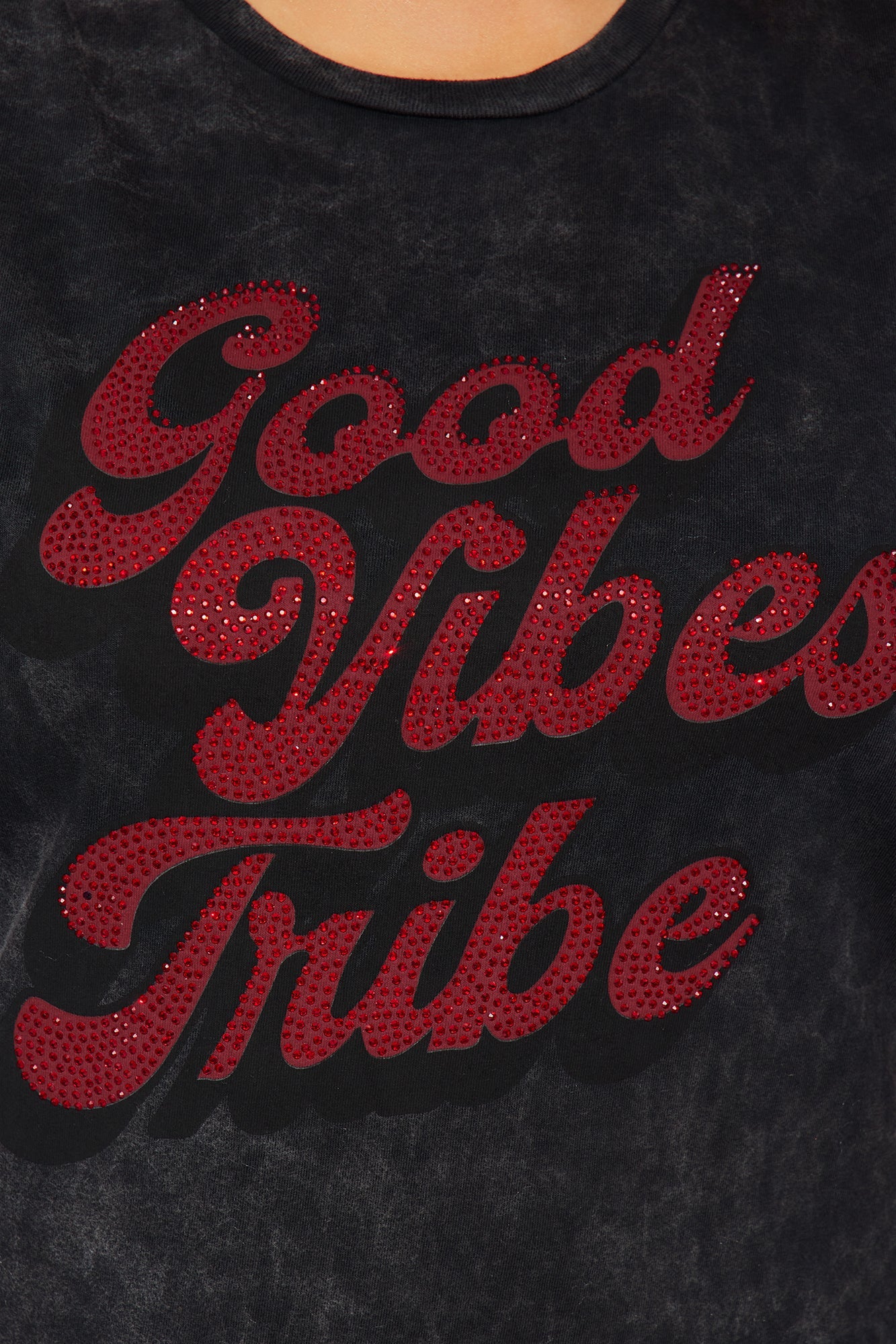 Good Vibes Tribe Washed Long Sleeve Tee - Grey Mineral Wash