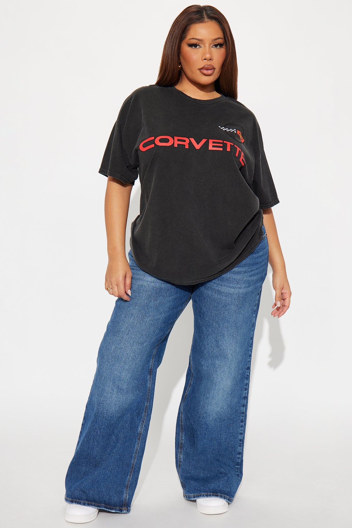 Corvette 96 Washed Front And Back Graphic Tee - Black Wash