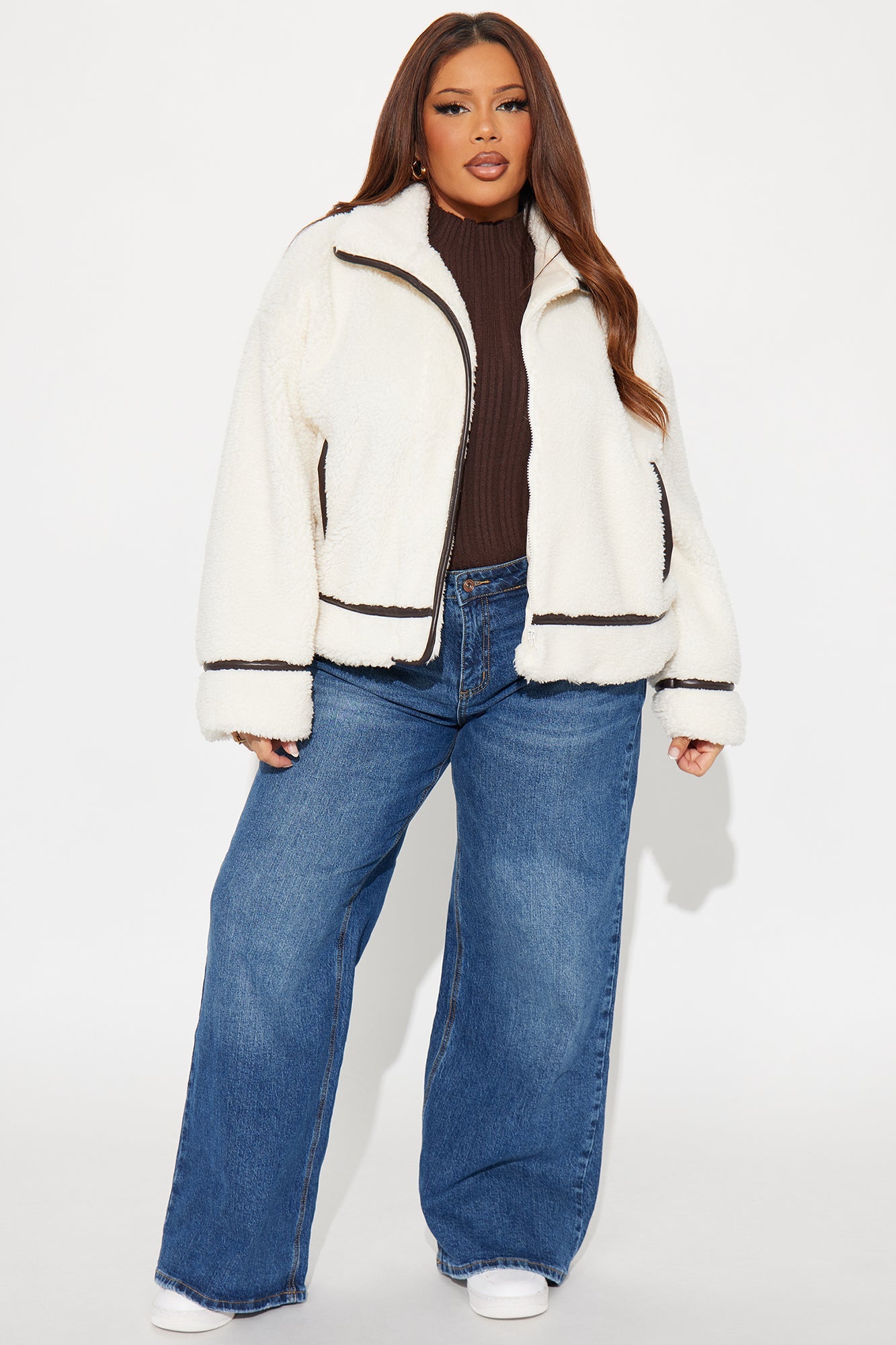 Dani Sherpa Coat - Ivory/combo