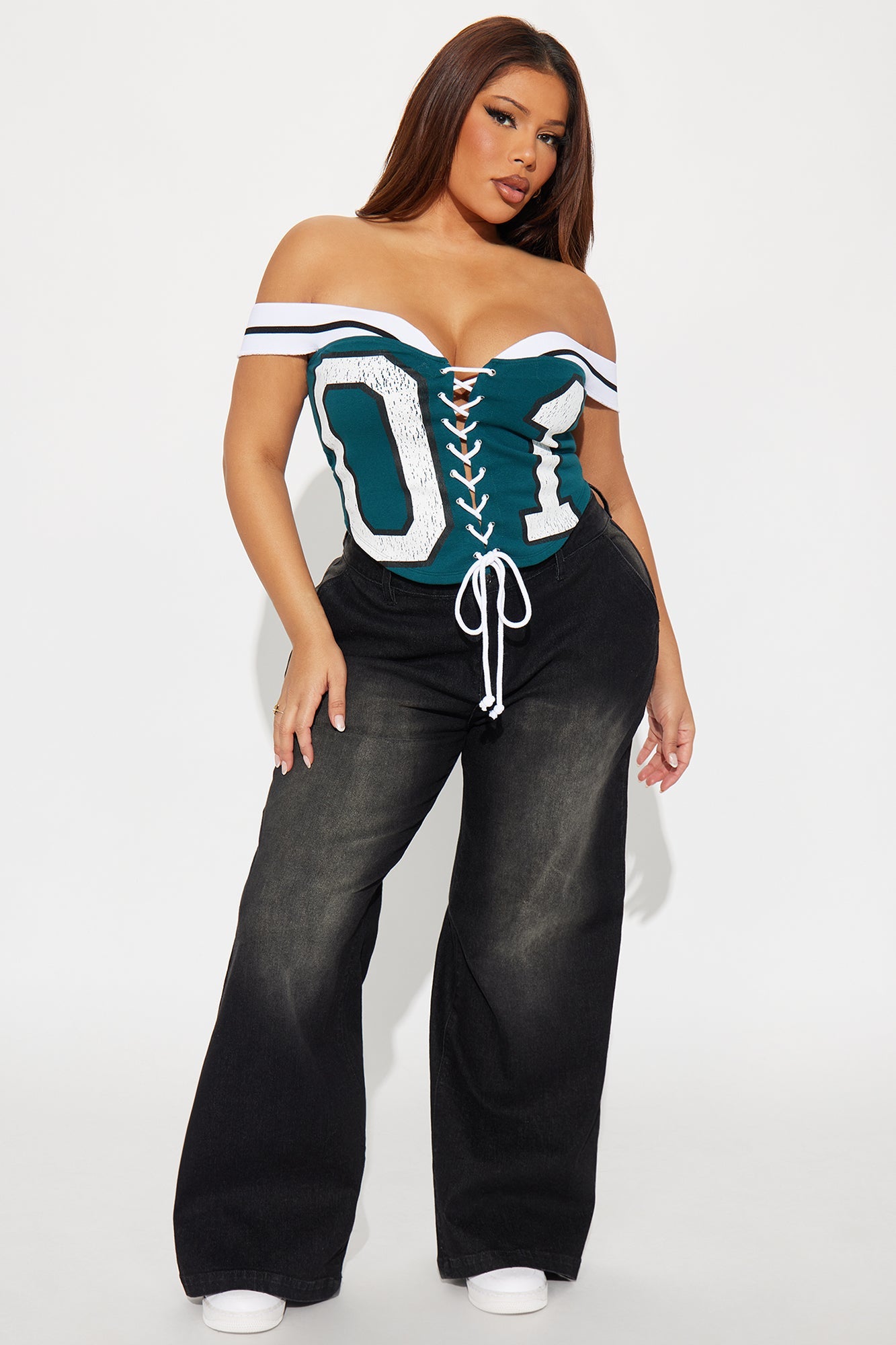Game Day Corset 01 Top - Teal