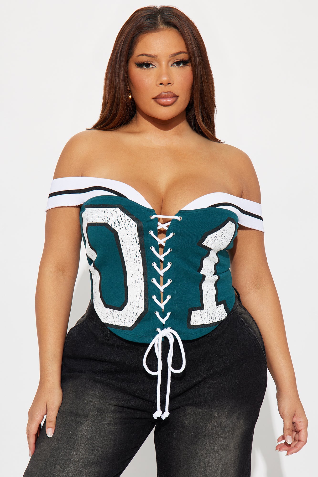 Game Day Corset 01 Top - Teal