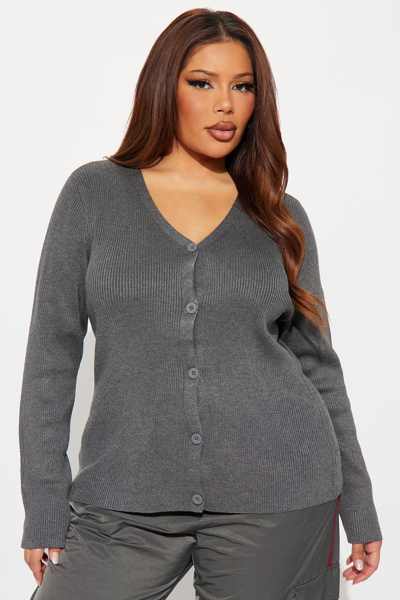 Comfort First Ribbed Cardigan - Heather Grey