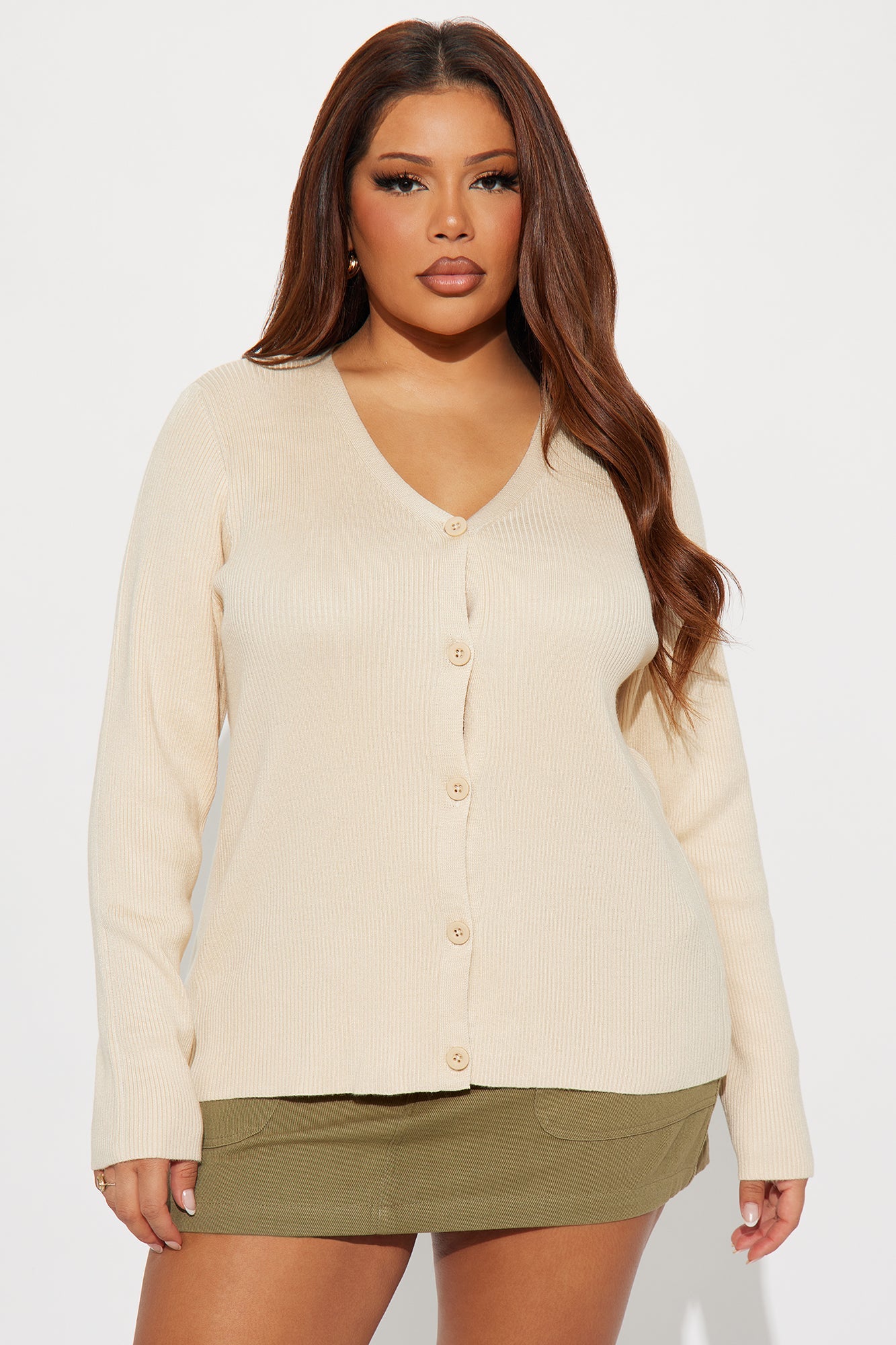 Comfort First Ribbed Cardigan - Sand