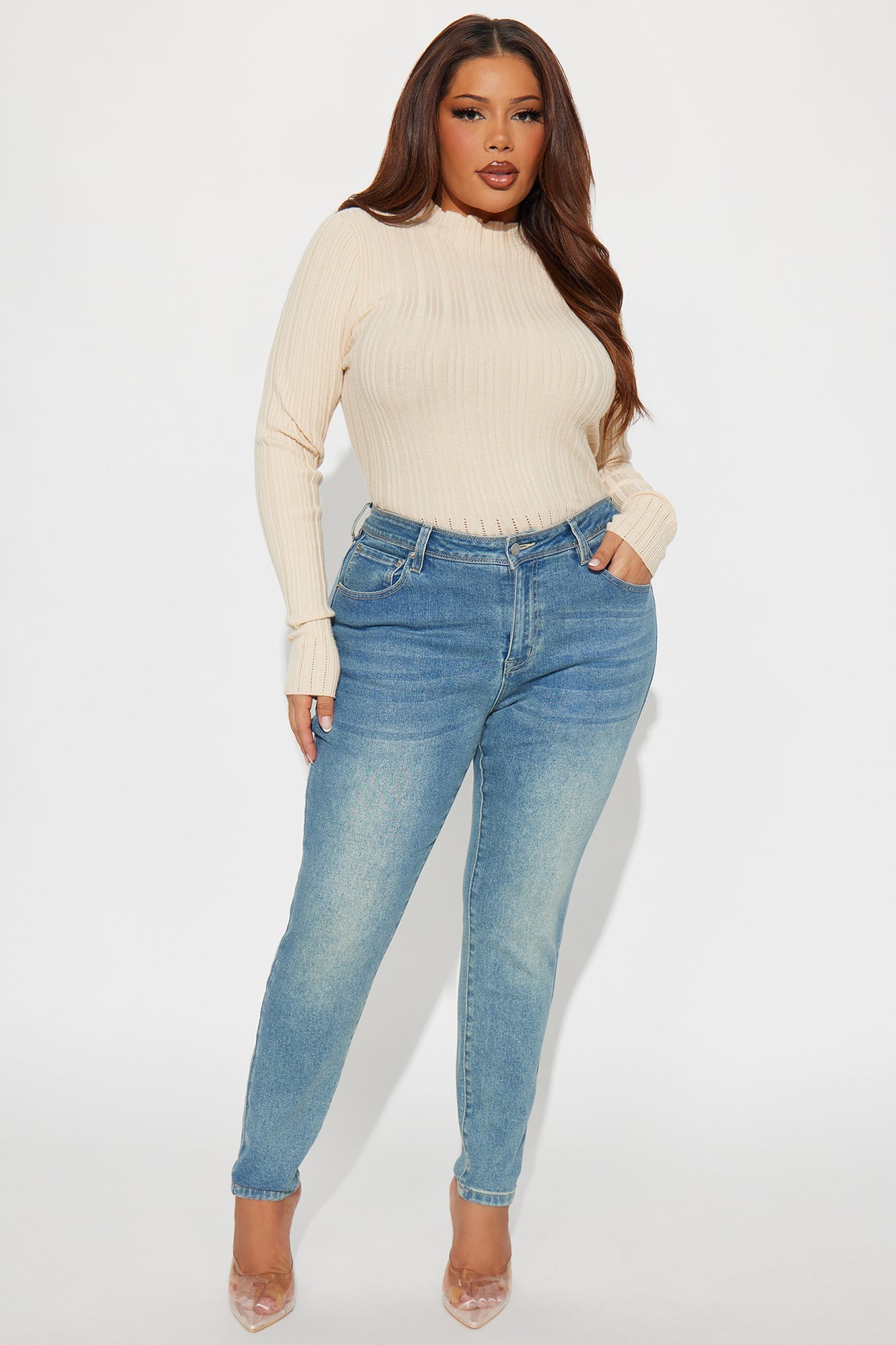Better Myself Mid Rise Skinny Jeans - Medium Wash