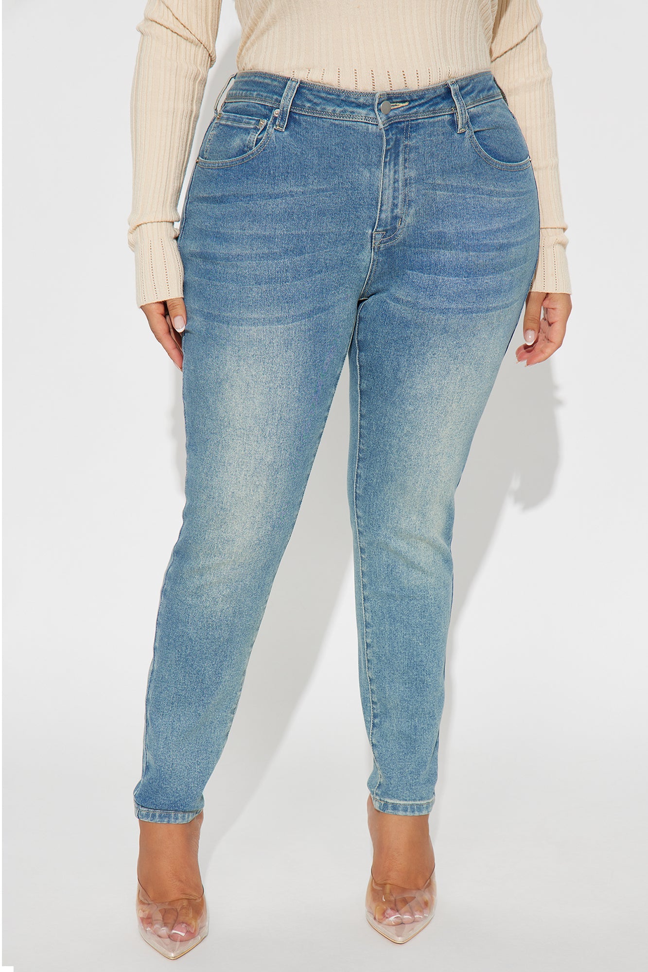 Better Myself Mid Rise Skinny Jeans - Medium Wash