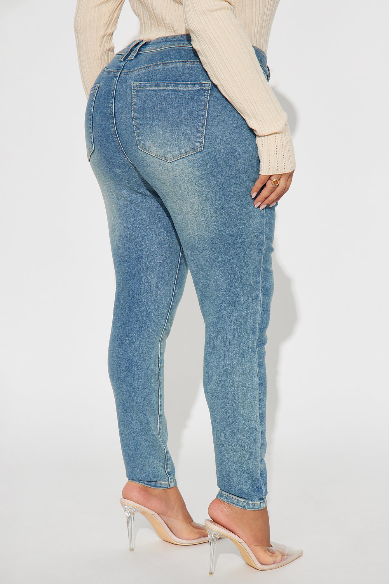 Better Myself Mid Rise Skinny Jeans - Medium Wash