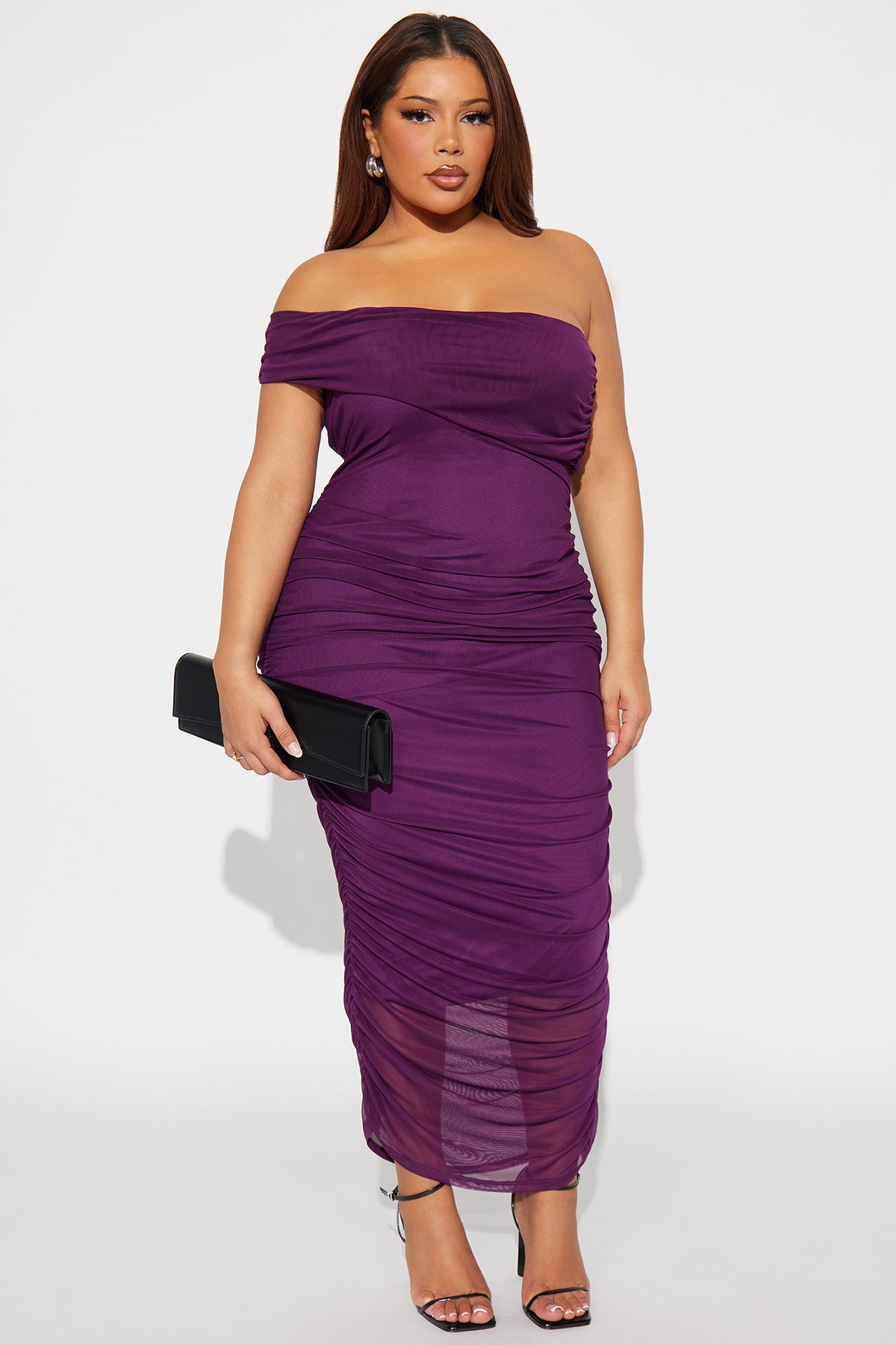 Real Legacy Mesh Midi Dress - Plum