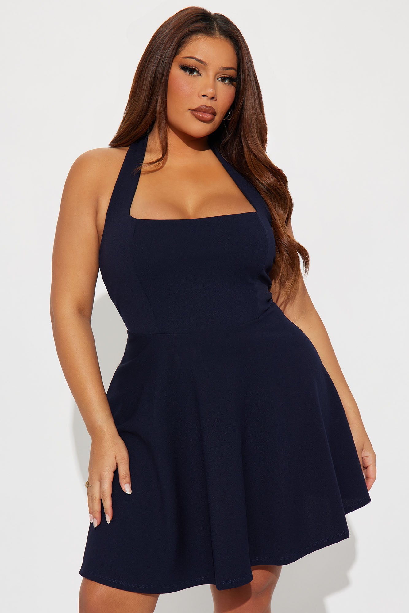 Alena Halter Mini Dress - Navy