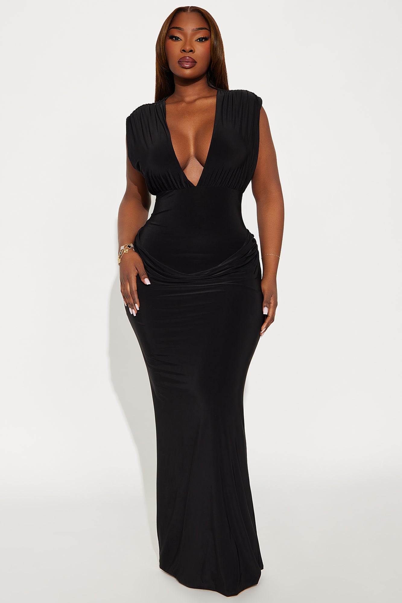 Always You Ruched Maxi Dress - Black