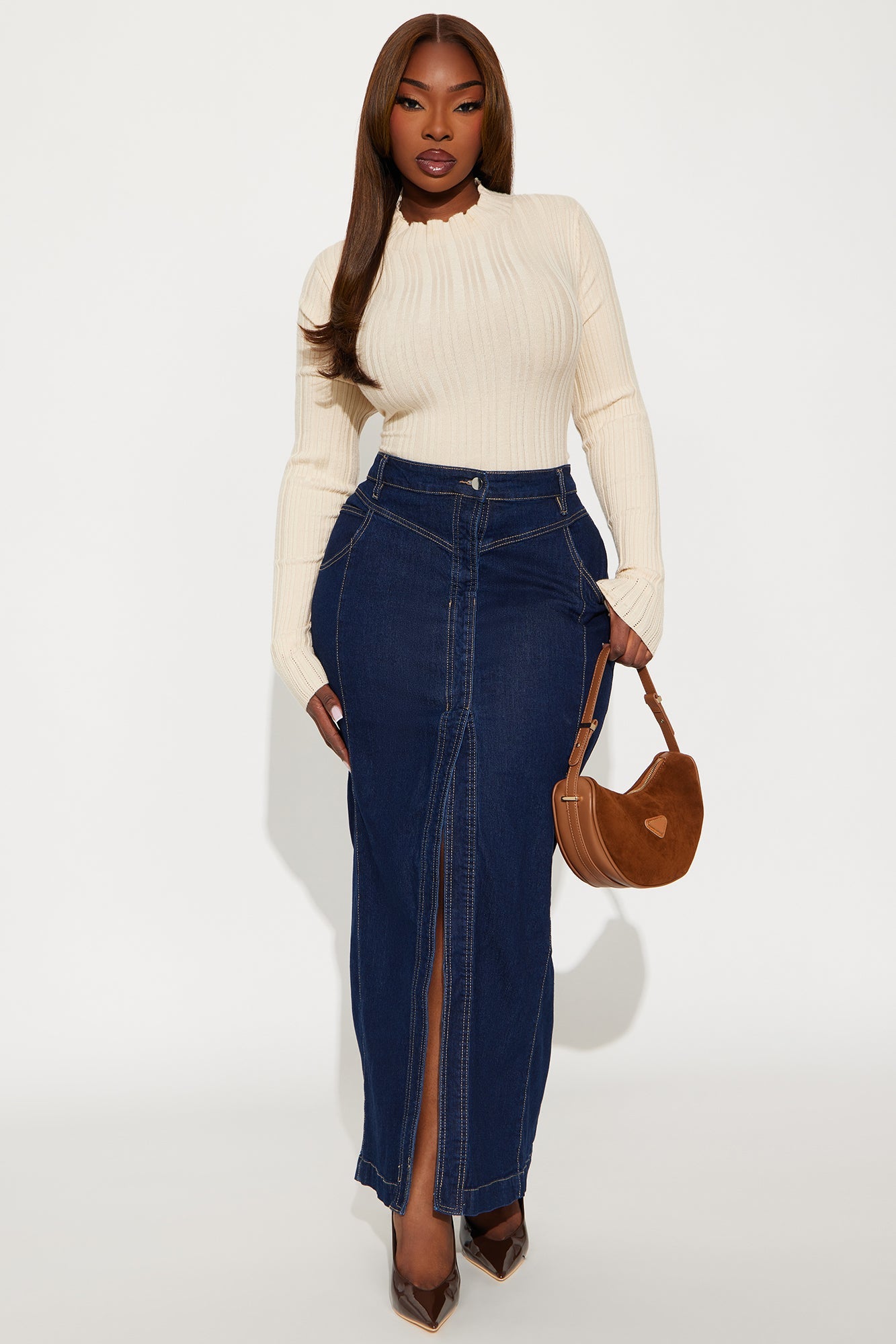 Colby Denim Mermaid Maxi Skirt - Dark Wash