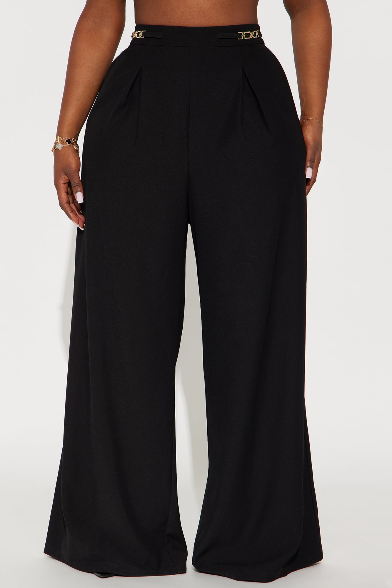 Aleah High Rise Twill Rigid Trouser Pant 33 - Black