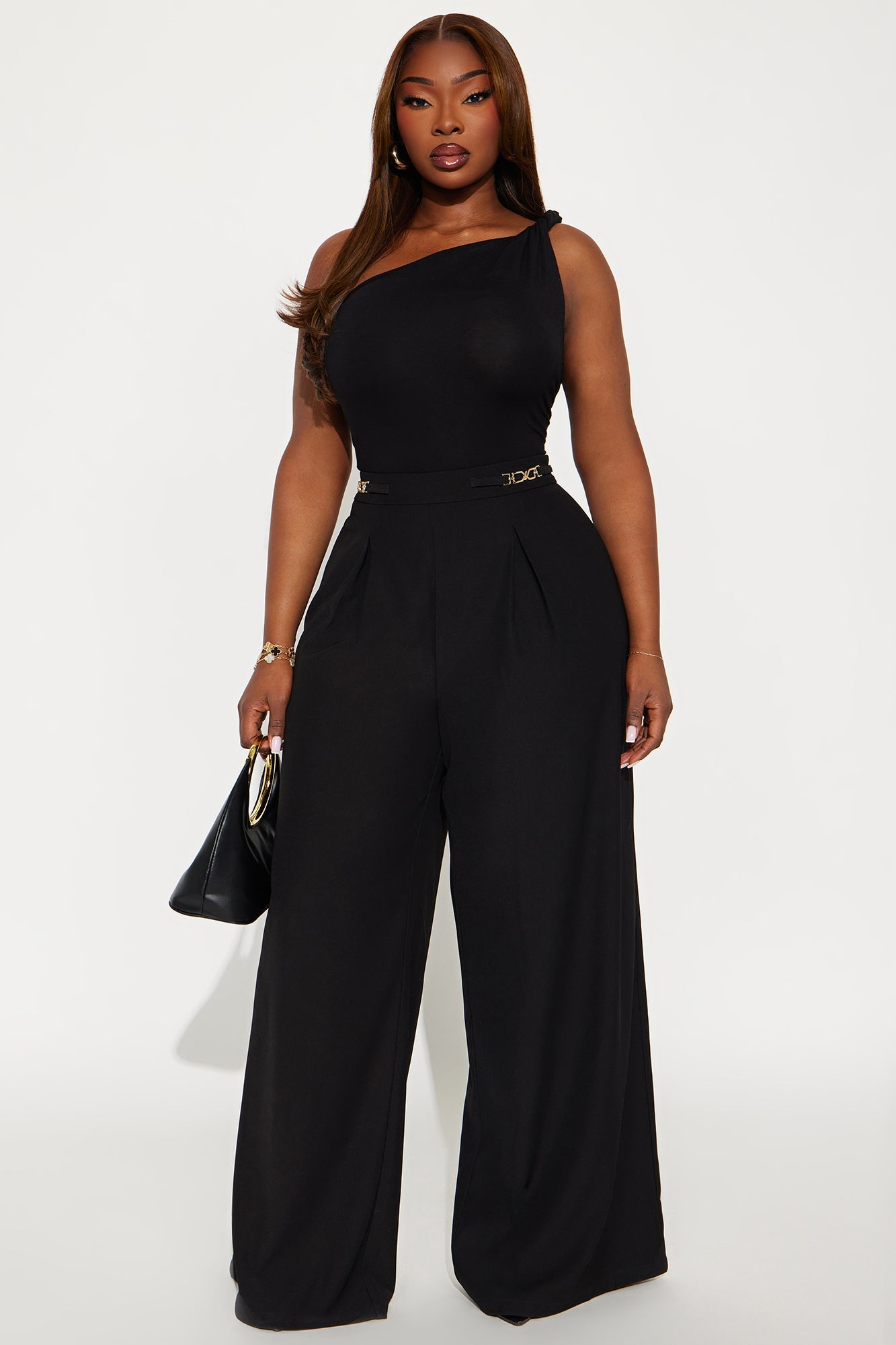 Aleah High Rise Twill Rigid Trouser Pant 33 - Black