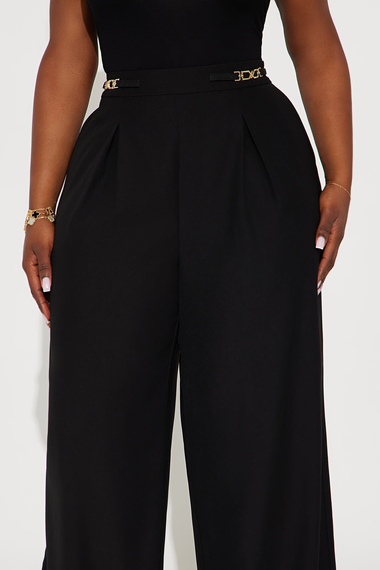 Aleah High Rise Twill Rigid Trouser Pant 33 - Black