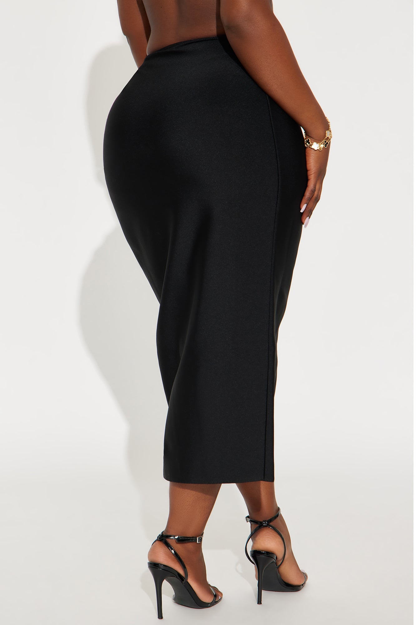 Don't Get It Twisted Bandage Midi Skirt - Black
