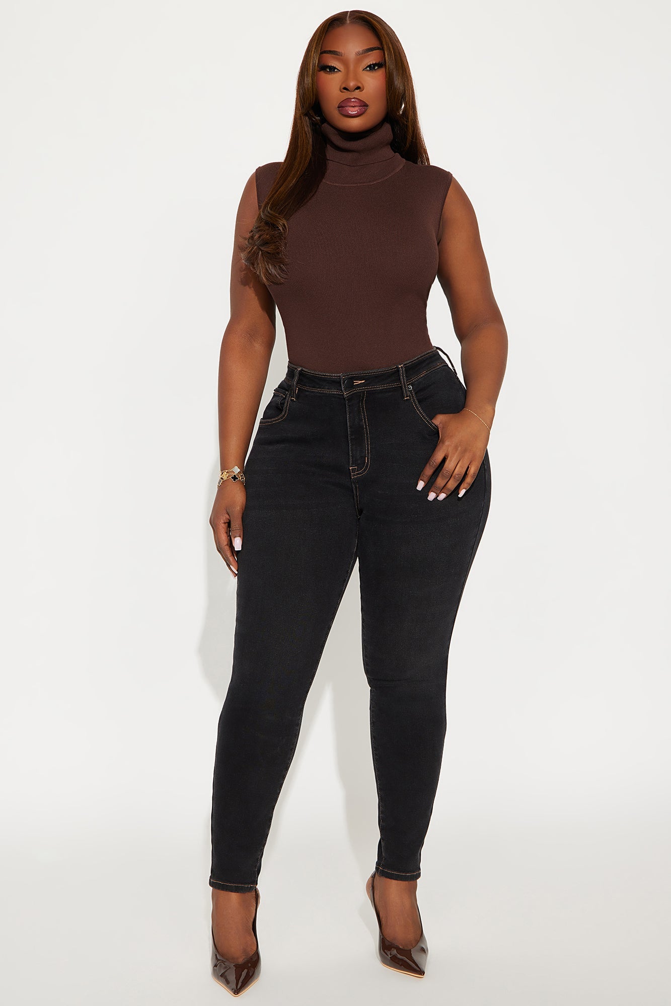 Better Myself Mid Rise Skinny Jeans - Black Wash