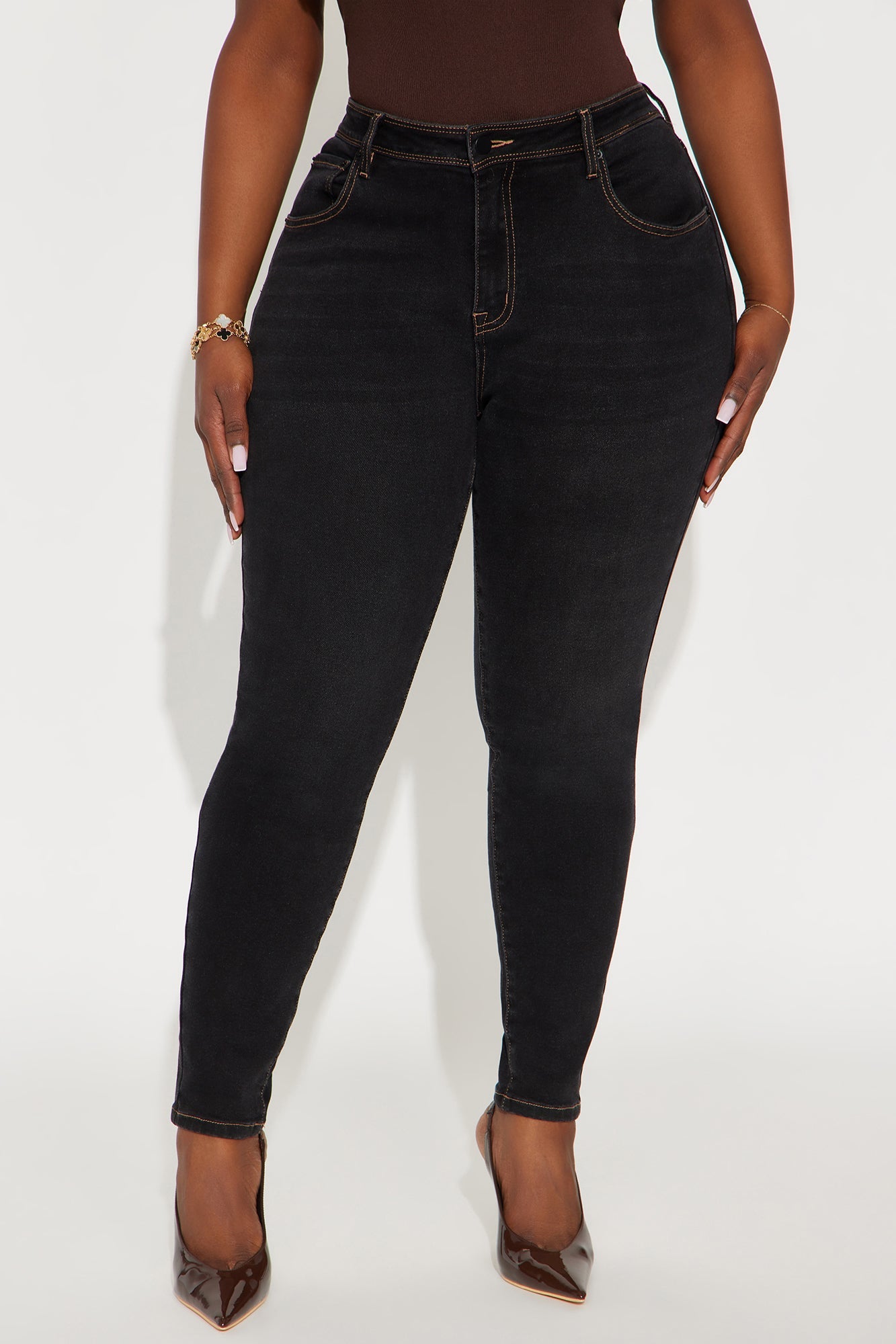 Better Myself Mid Rise Skinny Jeans - Black Wash