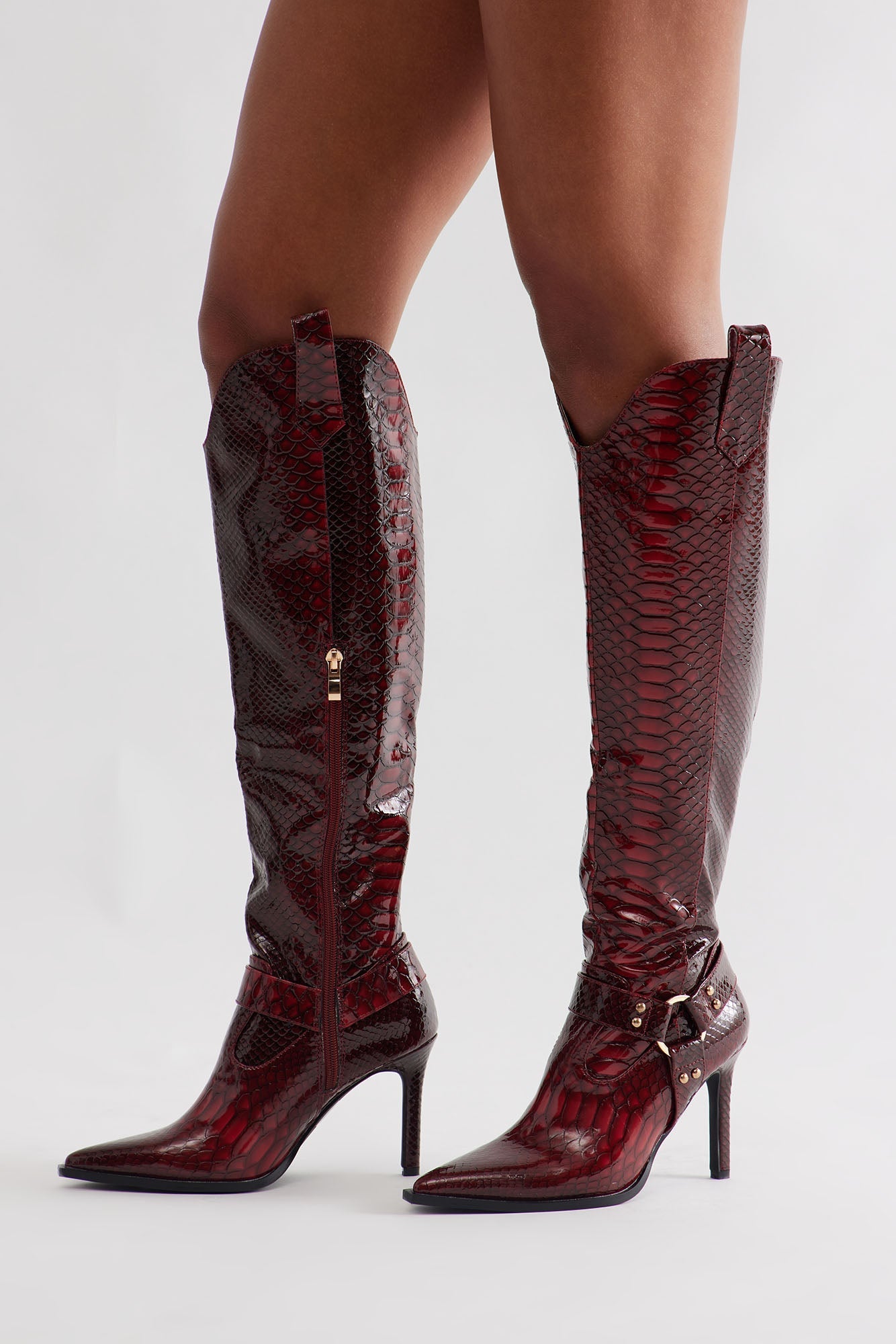 Rochester Hardware Stiletto Boots - Red
